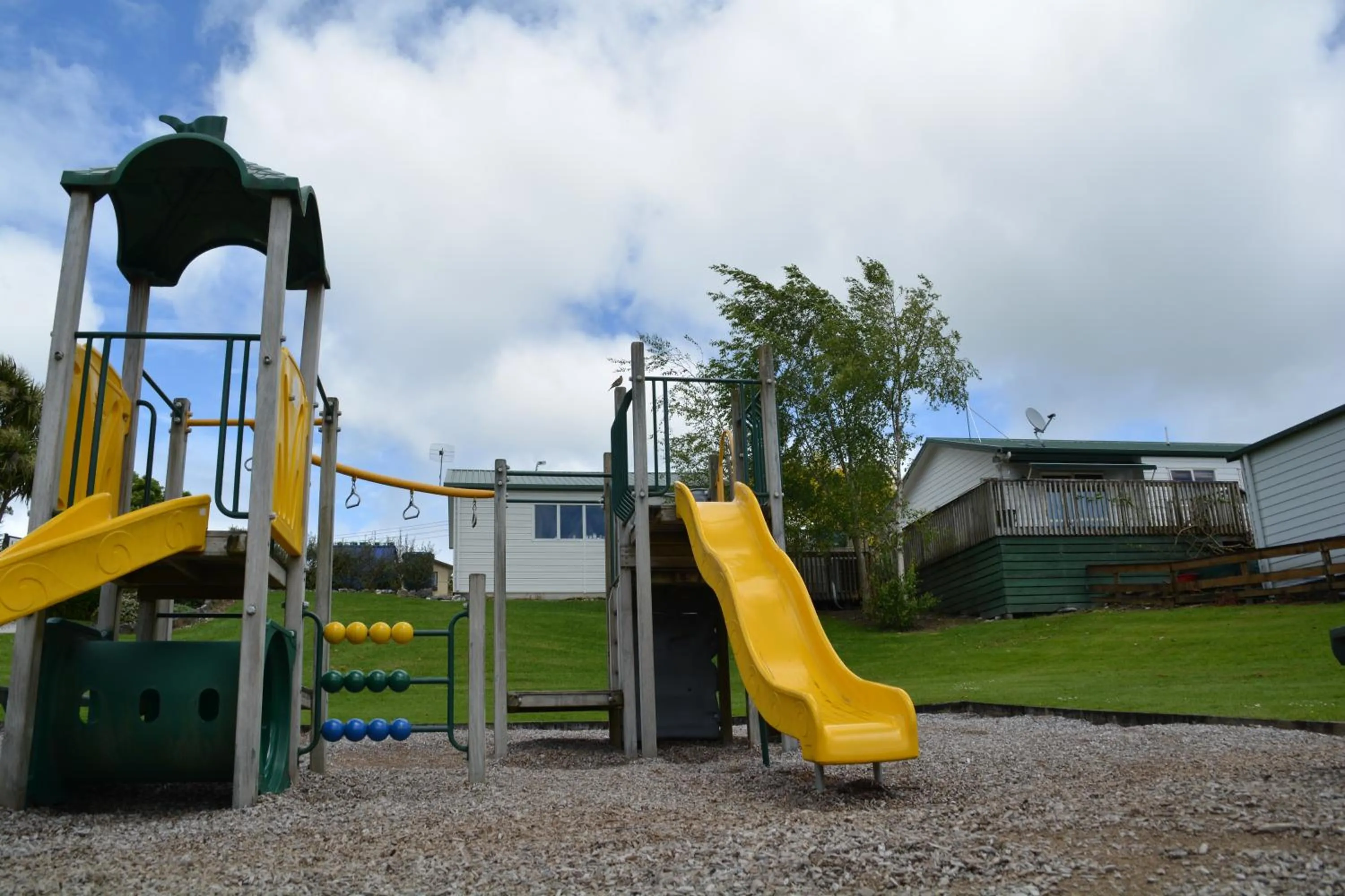 Children play ground in Waitomo TOP 10 Holiday Park