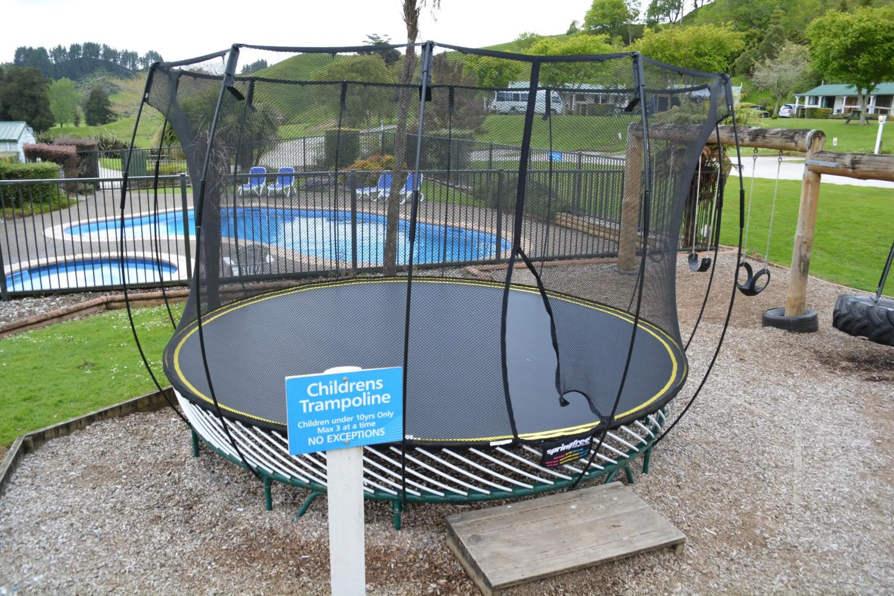 Children play ground in Waitomo TOP 10 Holiday Park