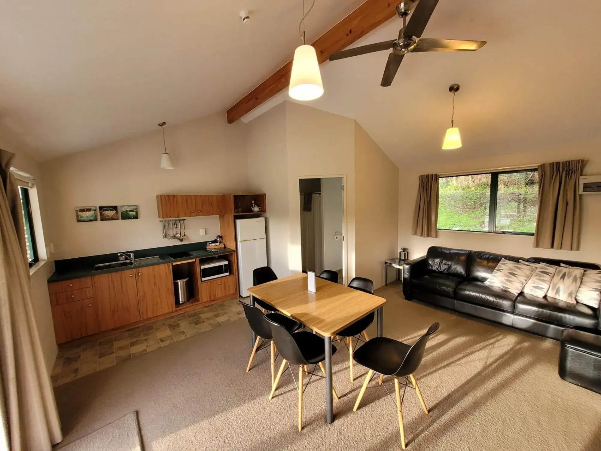 Two-Bedroom Chalet with Private Bathroom (6 Adults) in Waitomo TOP 10 Holiday Park Two-Bedroom Chalet with Private Bathroom (6 Adults) in Waitomo TOP 10 Holiday Park