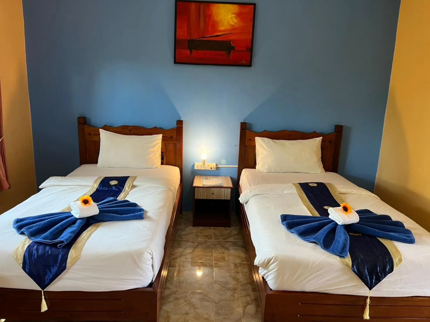 Bed in Diamond Beach Resort