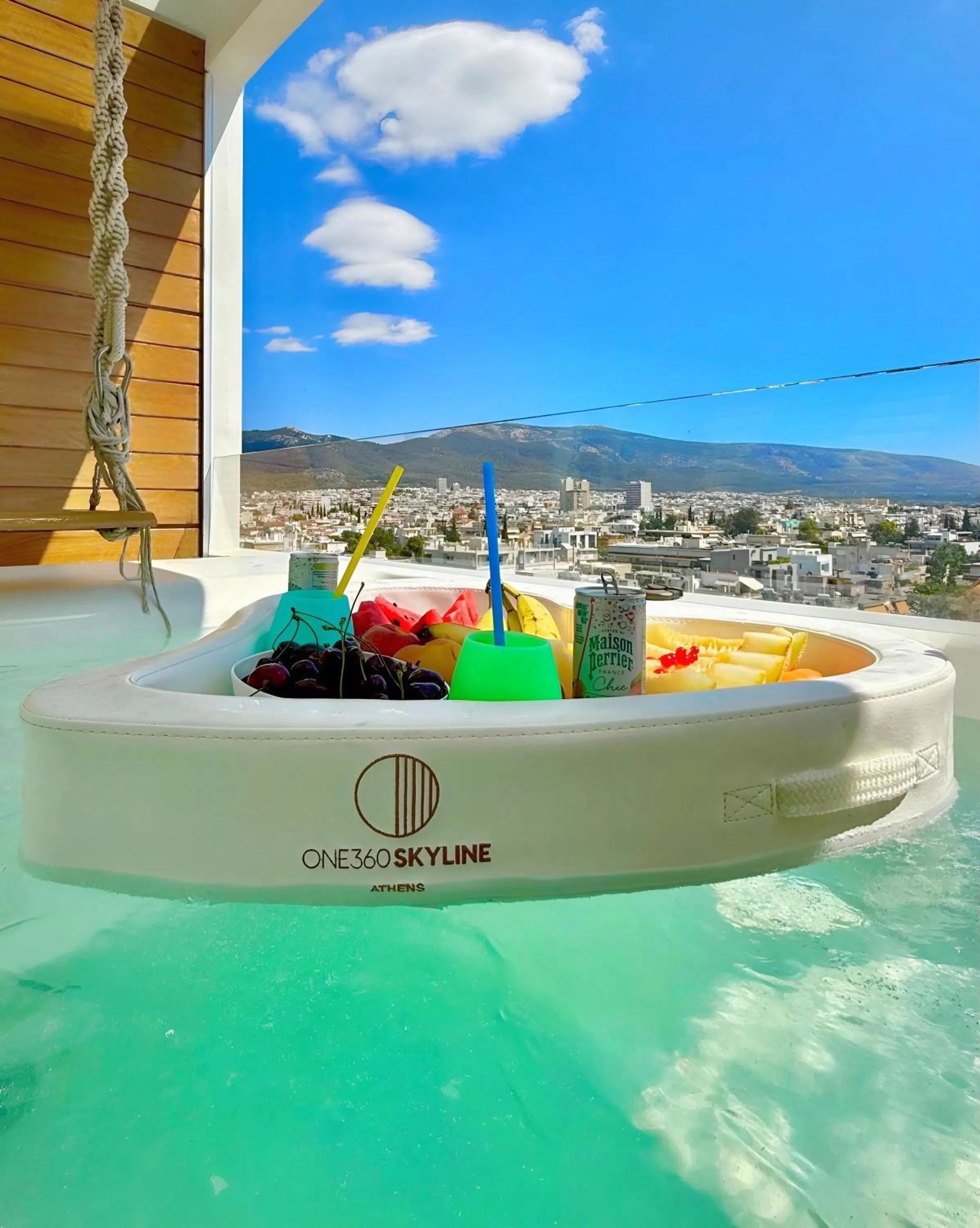 Hot Tub in One 360 Skyline Athens Penthouses