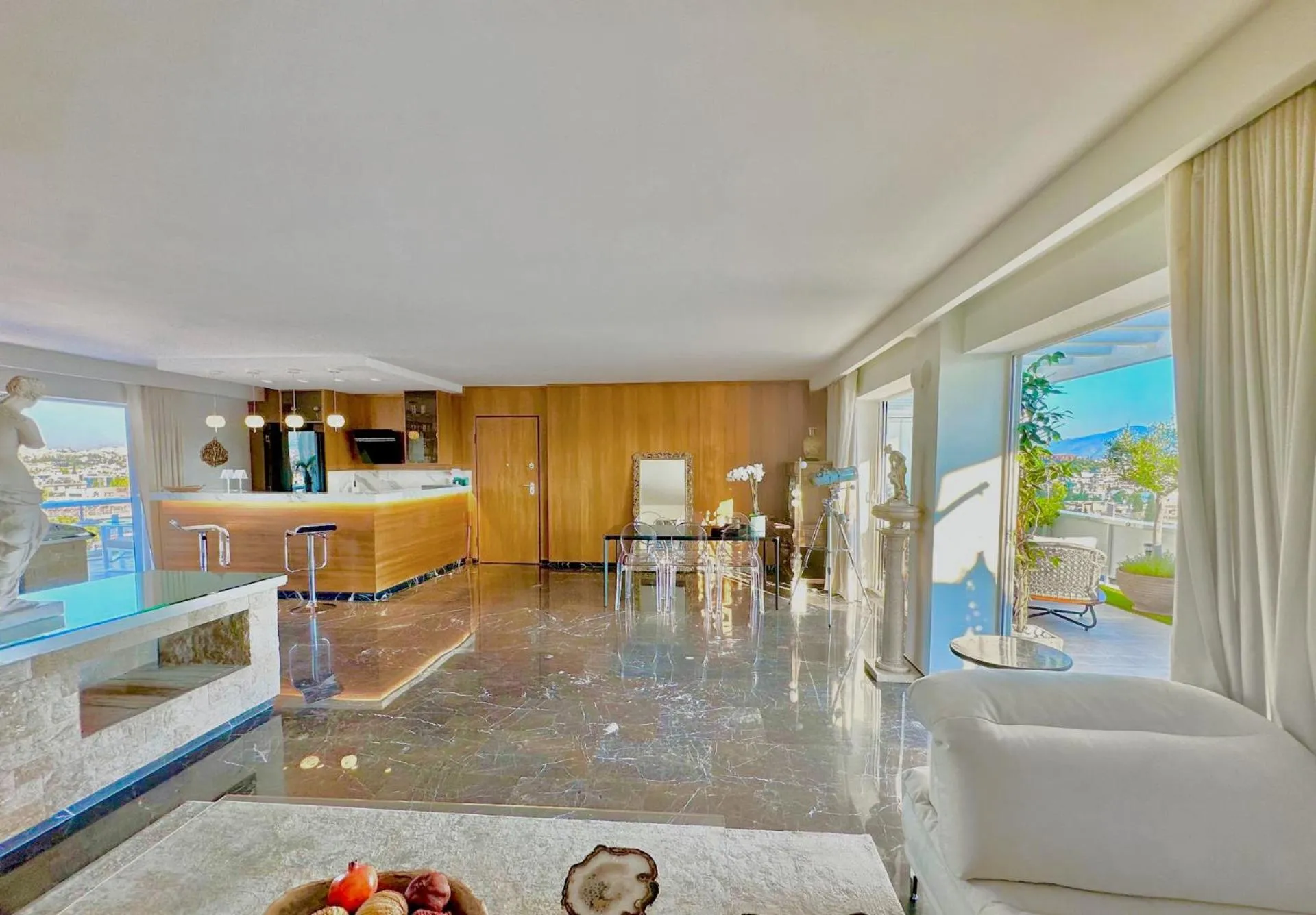 Living room in One 360 Skyline Athens Penthouses