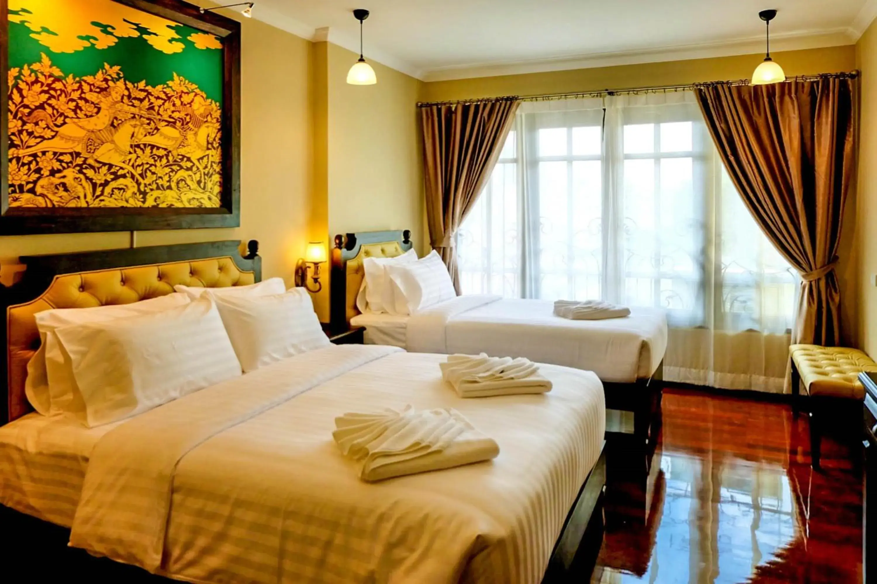 Bed in Siri Heritage Bangkok Hotel - SHA Extra Plus