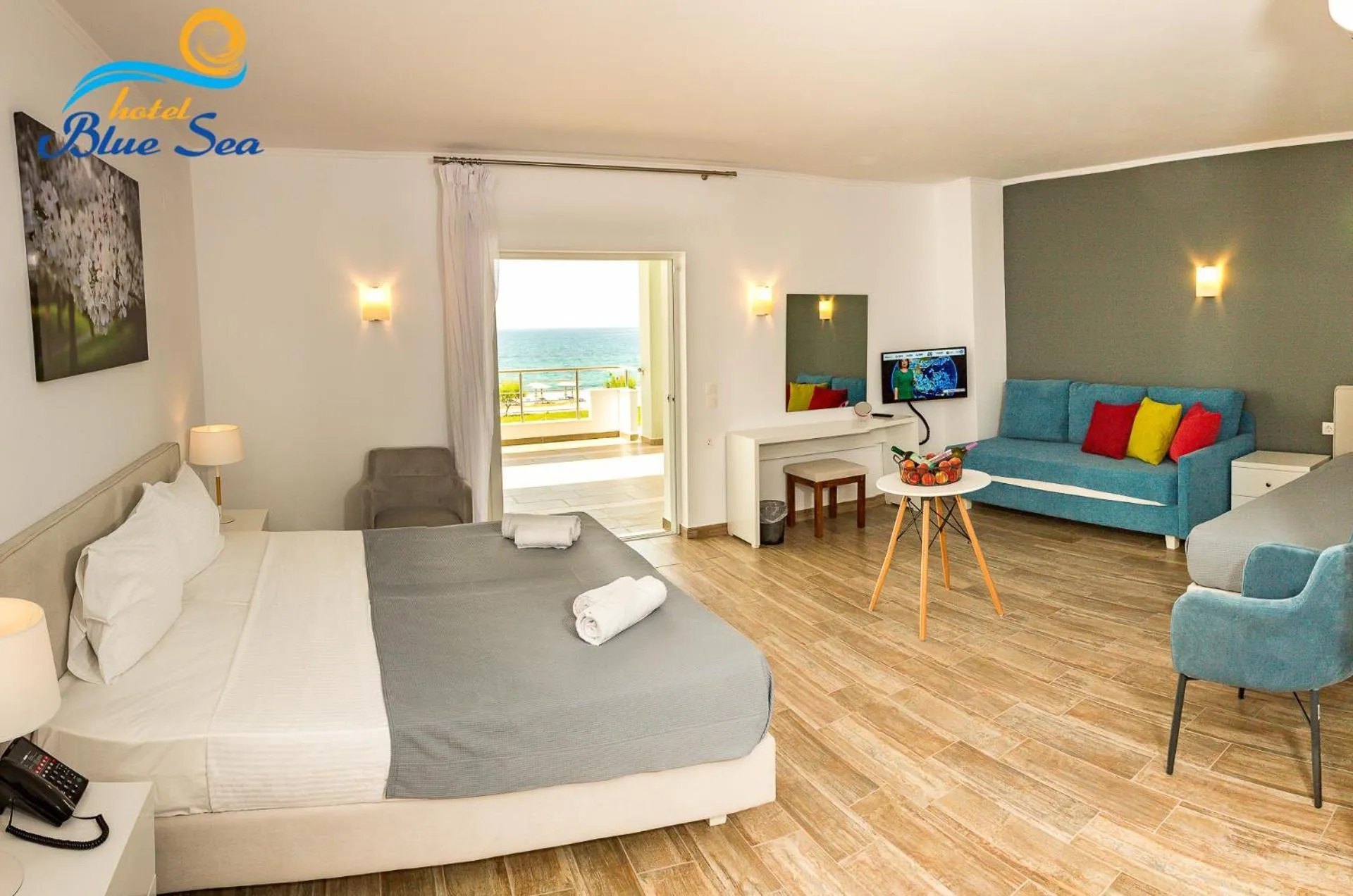 Bed in Blue Sea Hotel