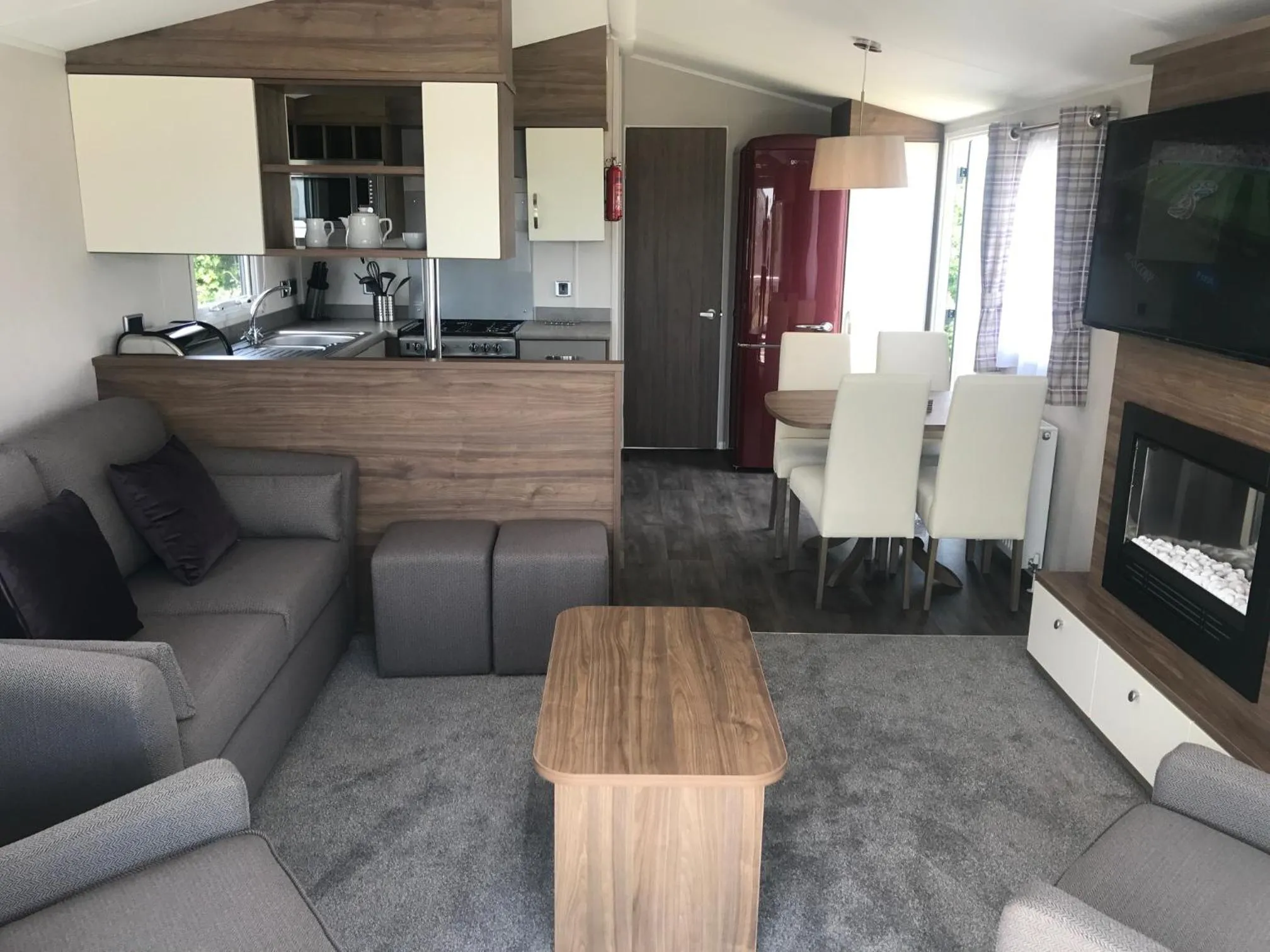 Kitchen or kitchenette in Par Sands Coastal Holiday park