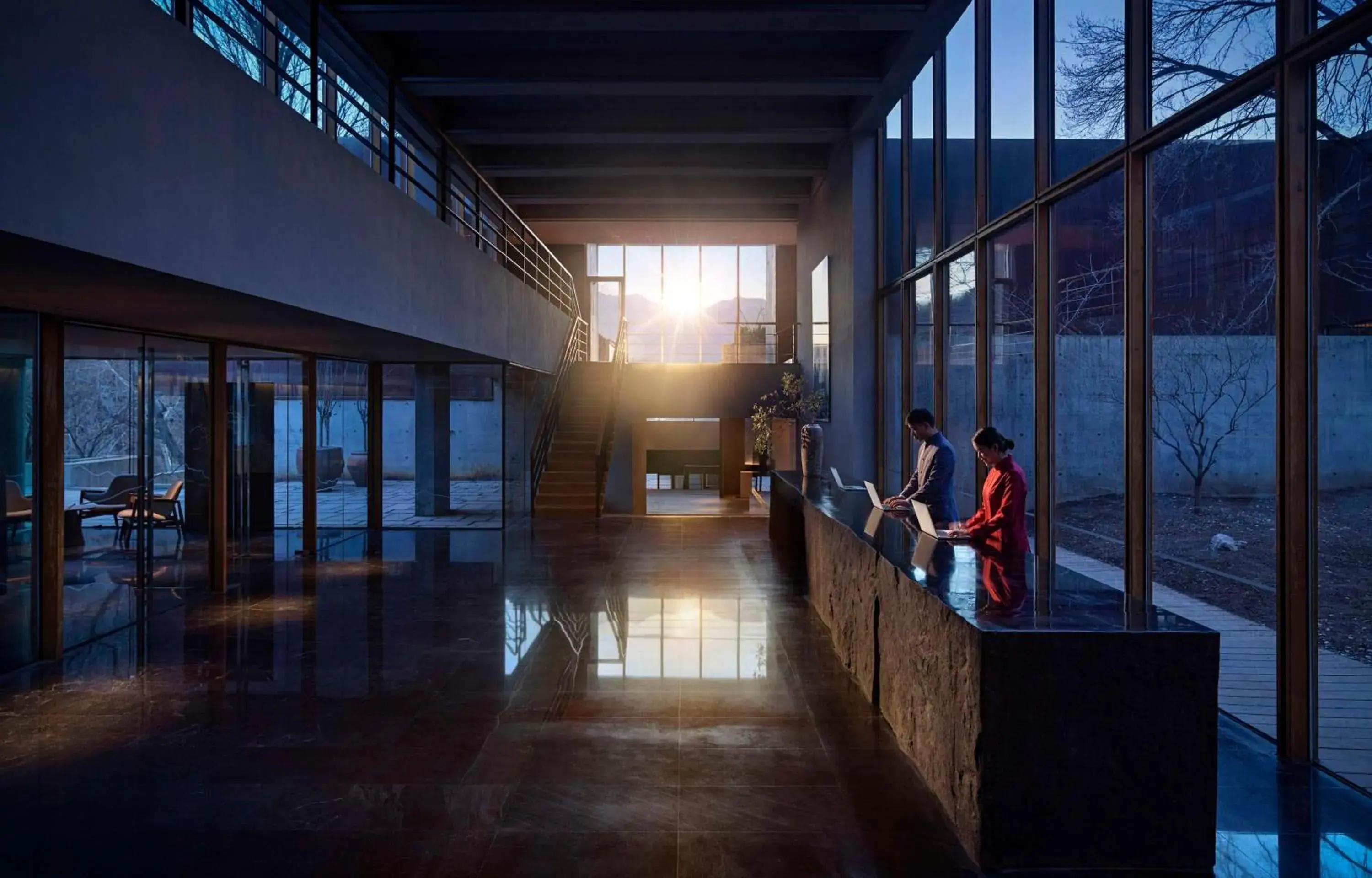 Lobby or reception in Commune by the Great Wall, in the Unbound Collection by Hyatt Lobby or reception in Commune by the Great Wall, in the Unbound Collection by Hyatt