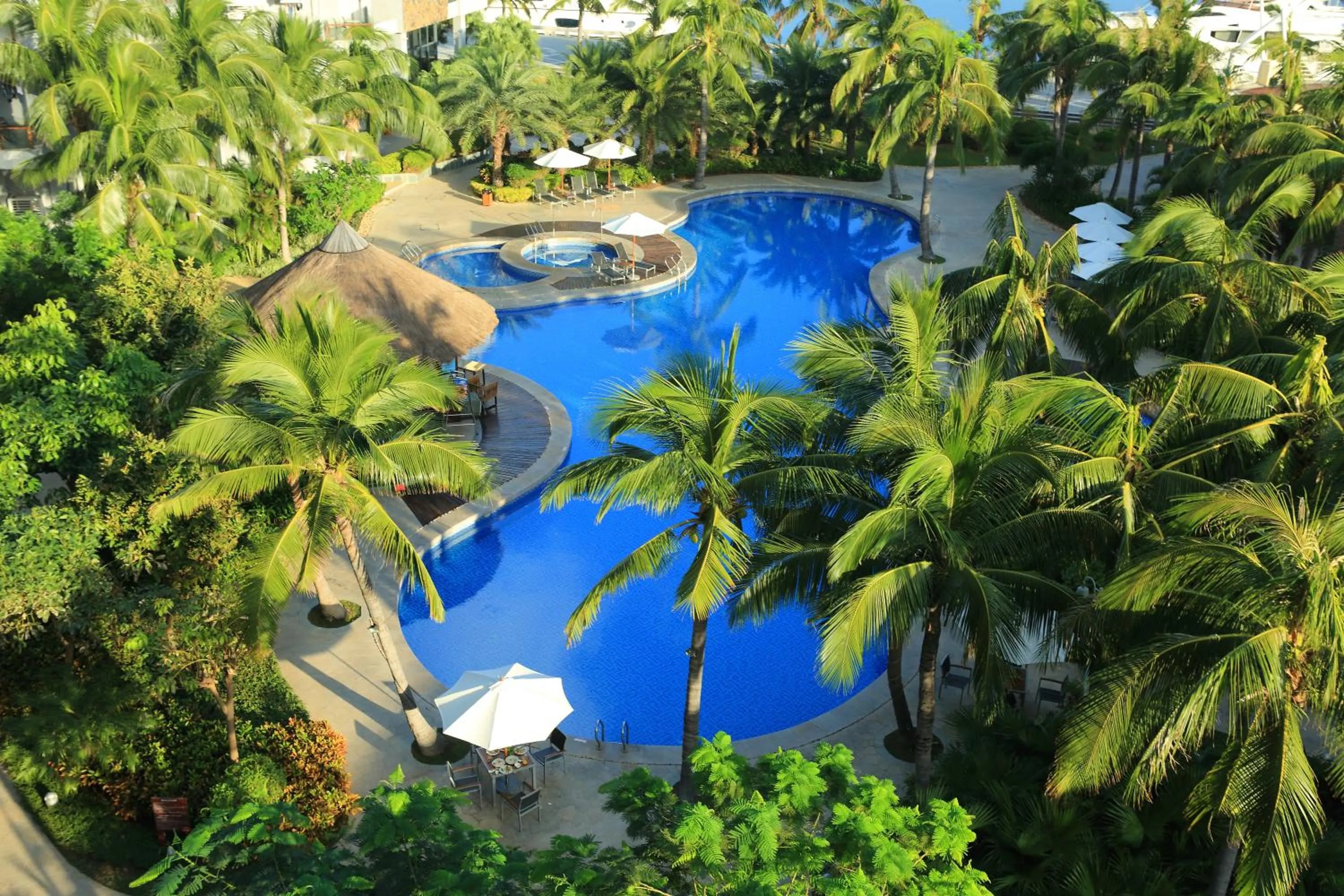 Pool view in Sanya Serenity Coast Marina Hotel