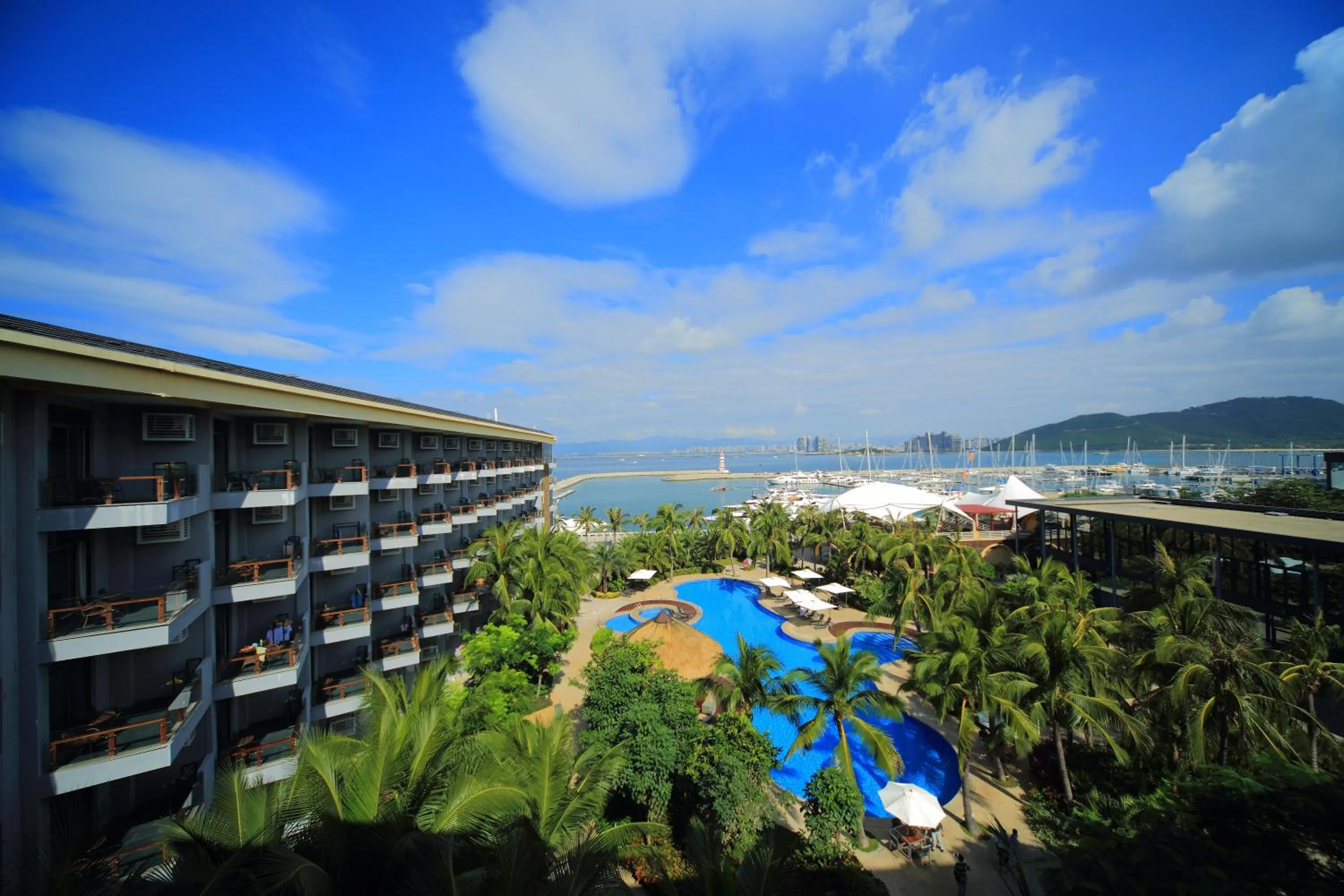 Pool view in Sanya Serenity Coast Marina Hotel