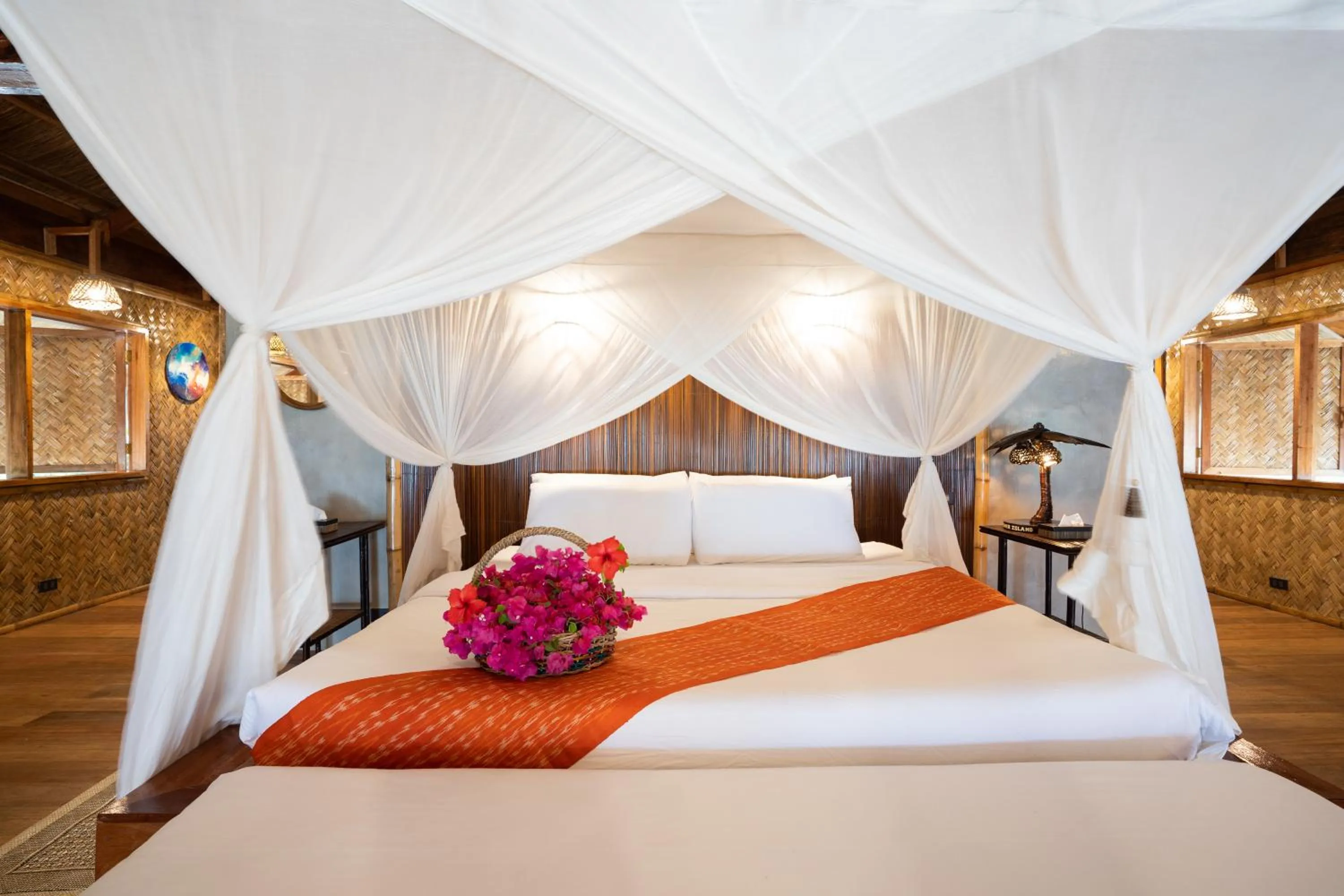 Bed in Flower Island Resort