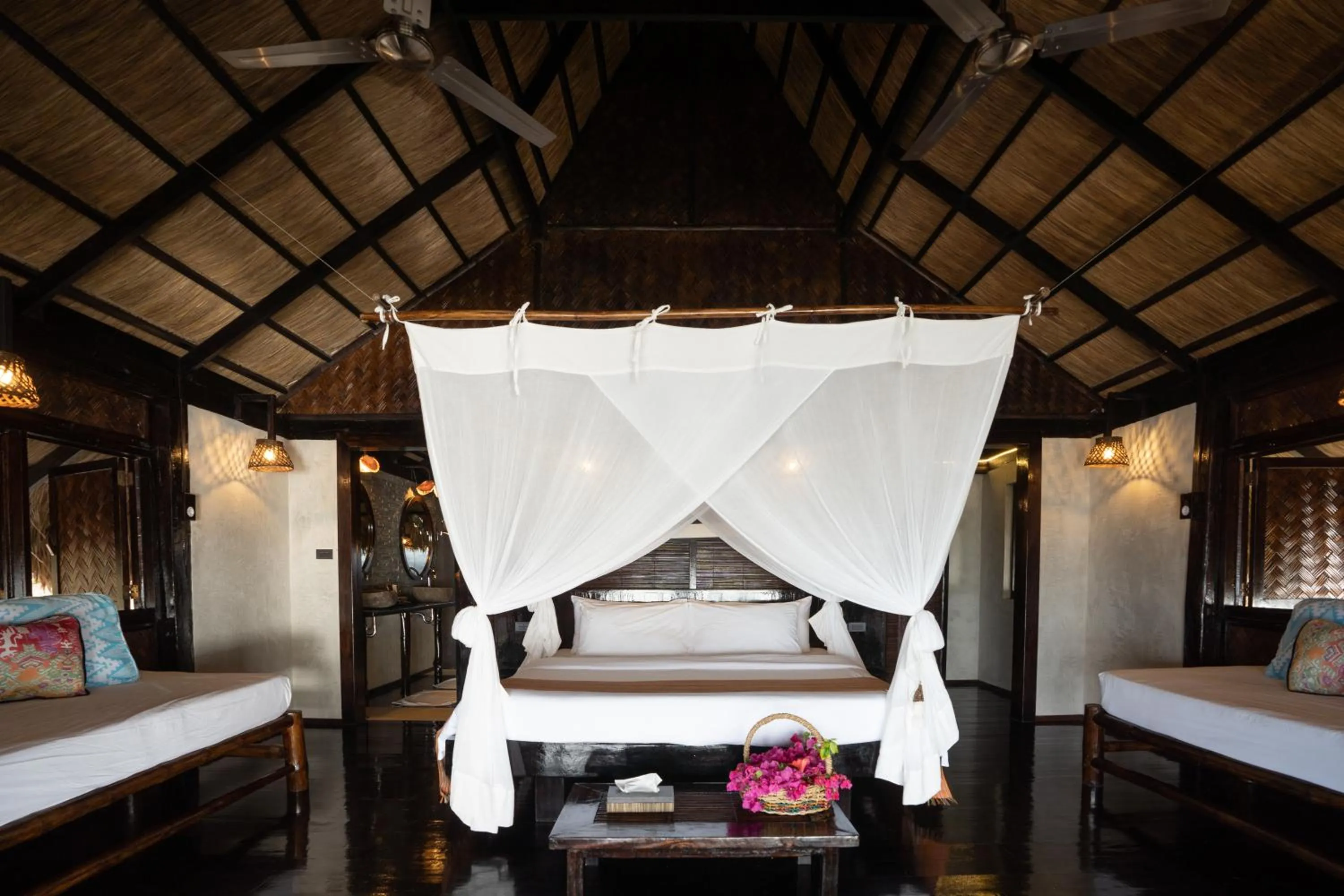 Bed in Flower Island Resort