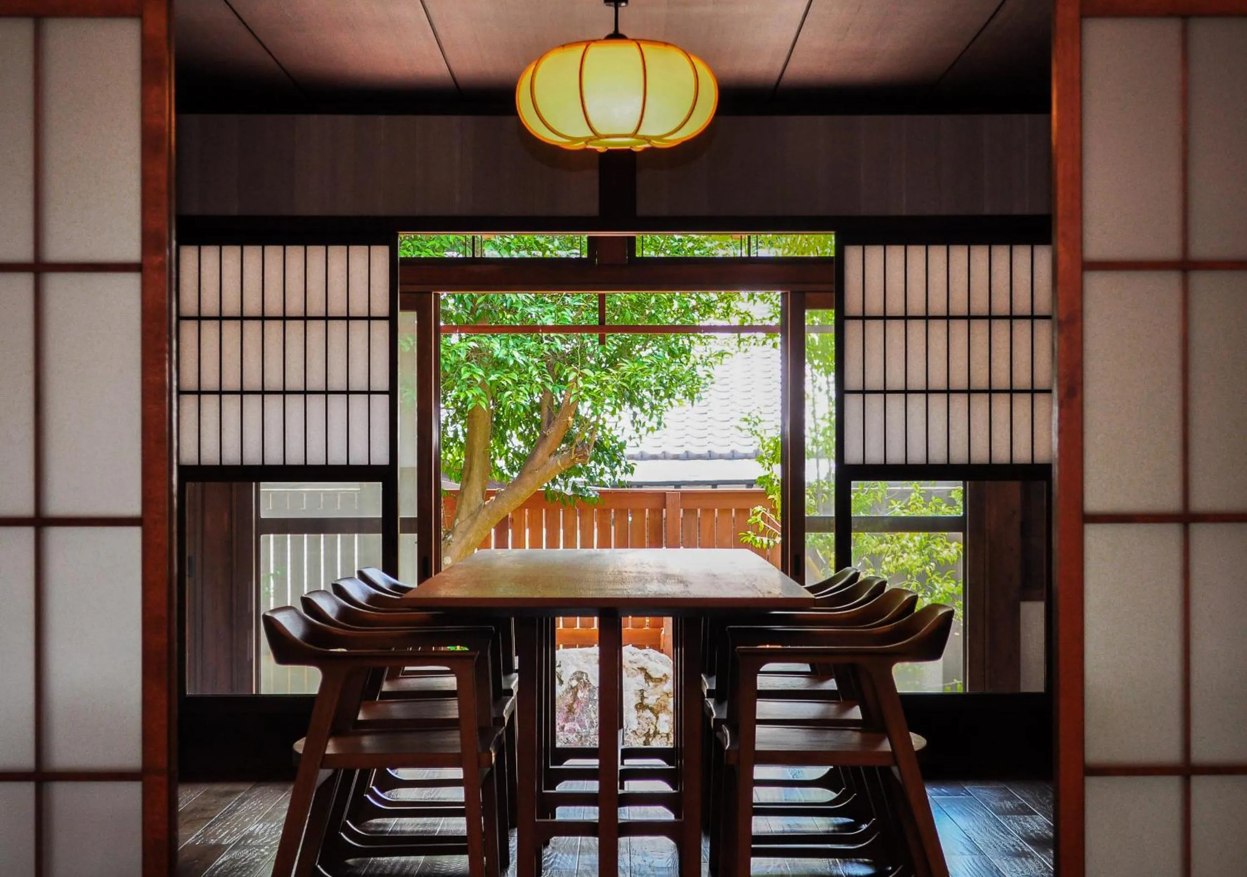 Dining area in Temple-stay WAQOO Mii-dera