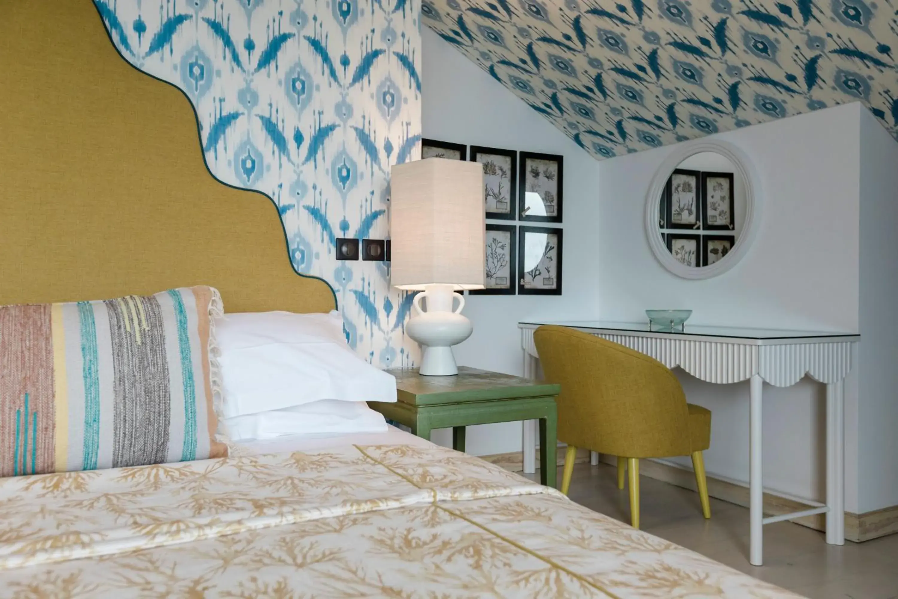 Decorative detail, Bed in The Albatroz Hotel Decorative detail, Bed in The Albatroz Hotel