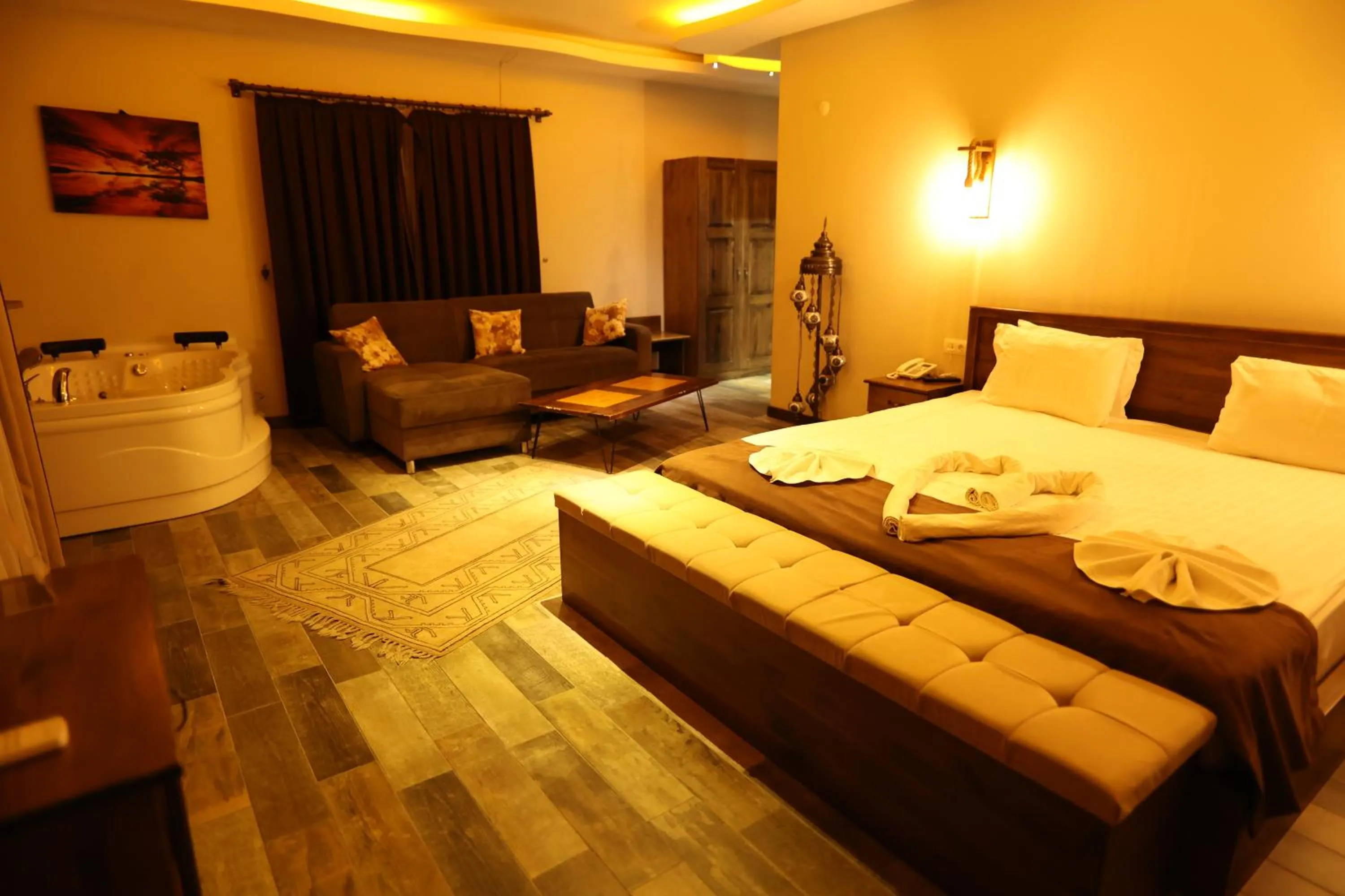 Bed in EL NAZAR STONE SUİTE