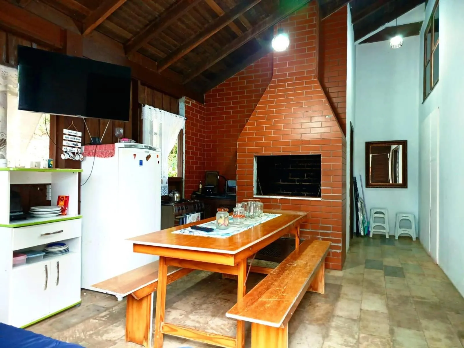 Kitchen or kitchenette in Residencial Rodrigues Florianópolis Centro Aeroporto