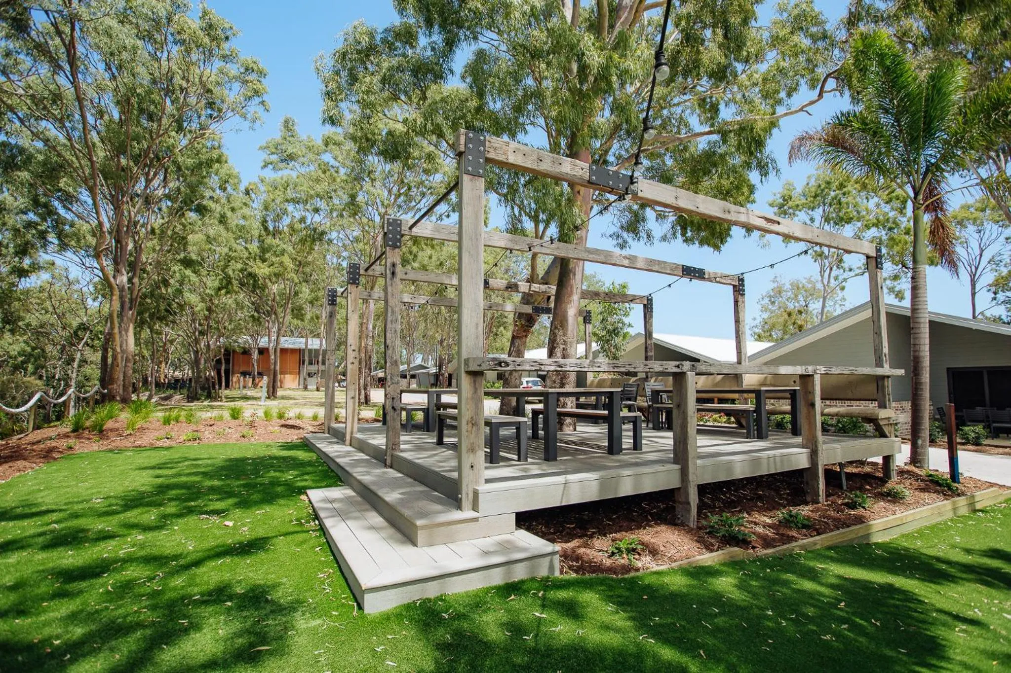 Communal kitchen in BIG4 Sandstone Point Holiday Resort Bribie Island
