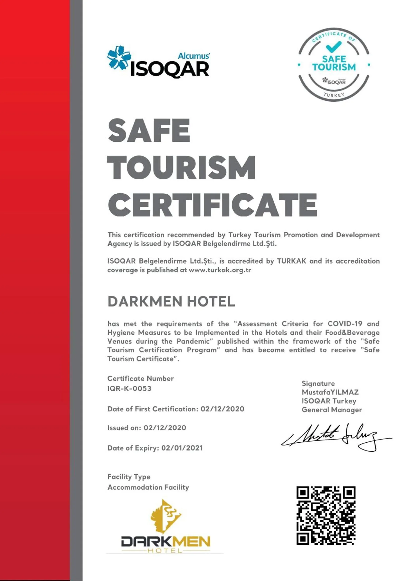 Logo/Certificate/Sign in Darkmen Hotel
