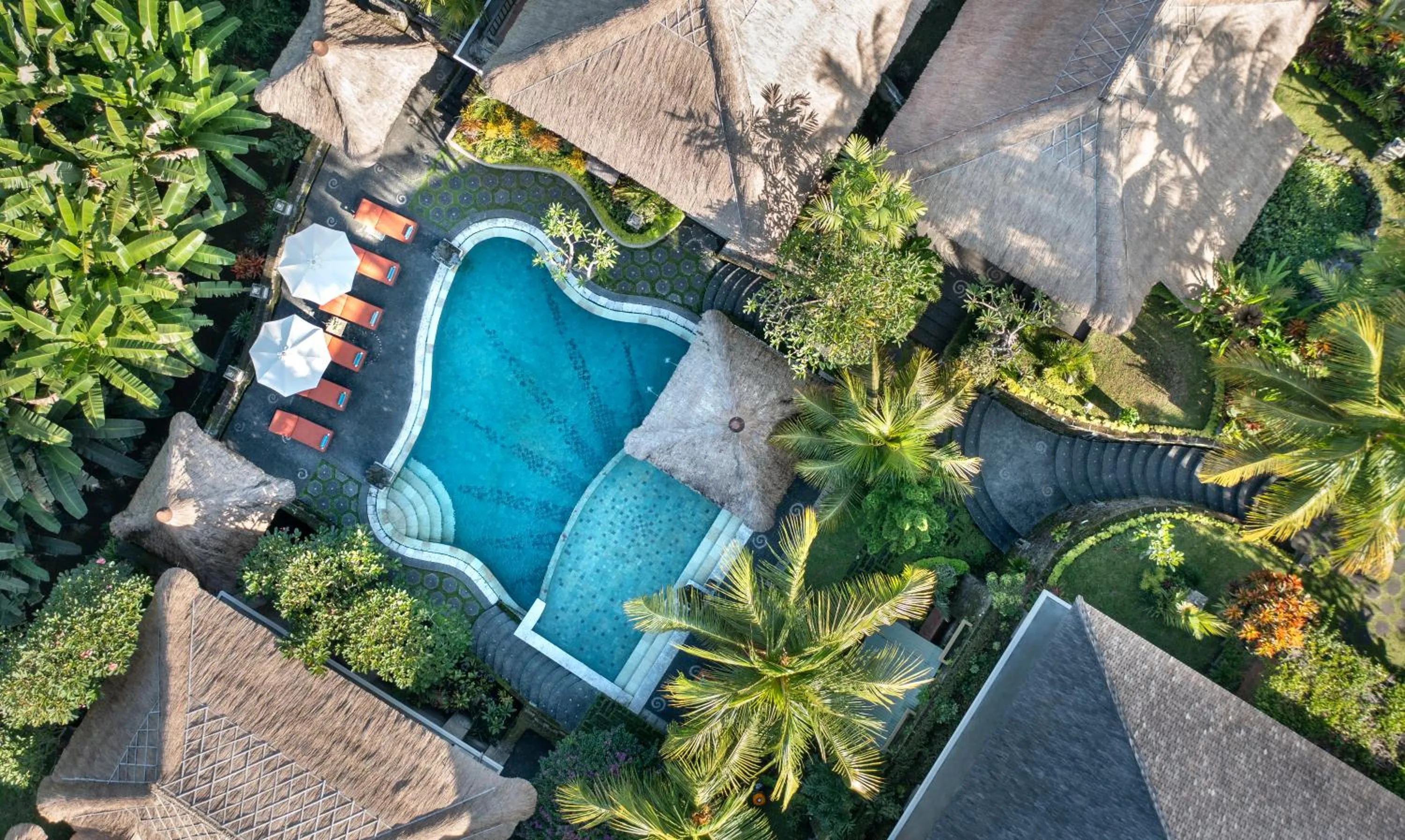 Swimming pool in Kori Ubud Resort, Restaurant & Spa