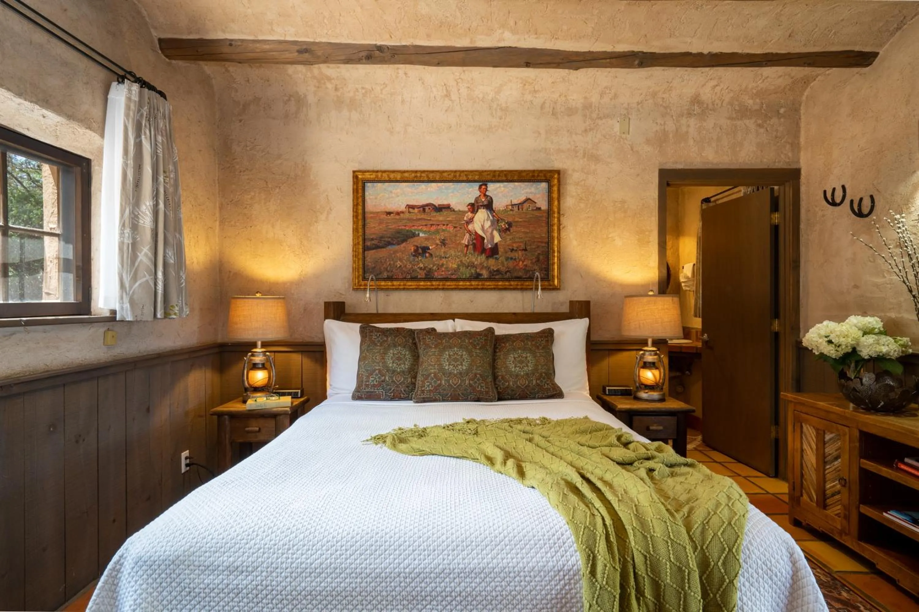 Bed in Inn of the Turquoise Bear