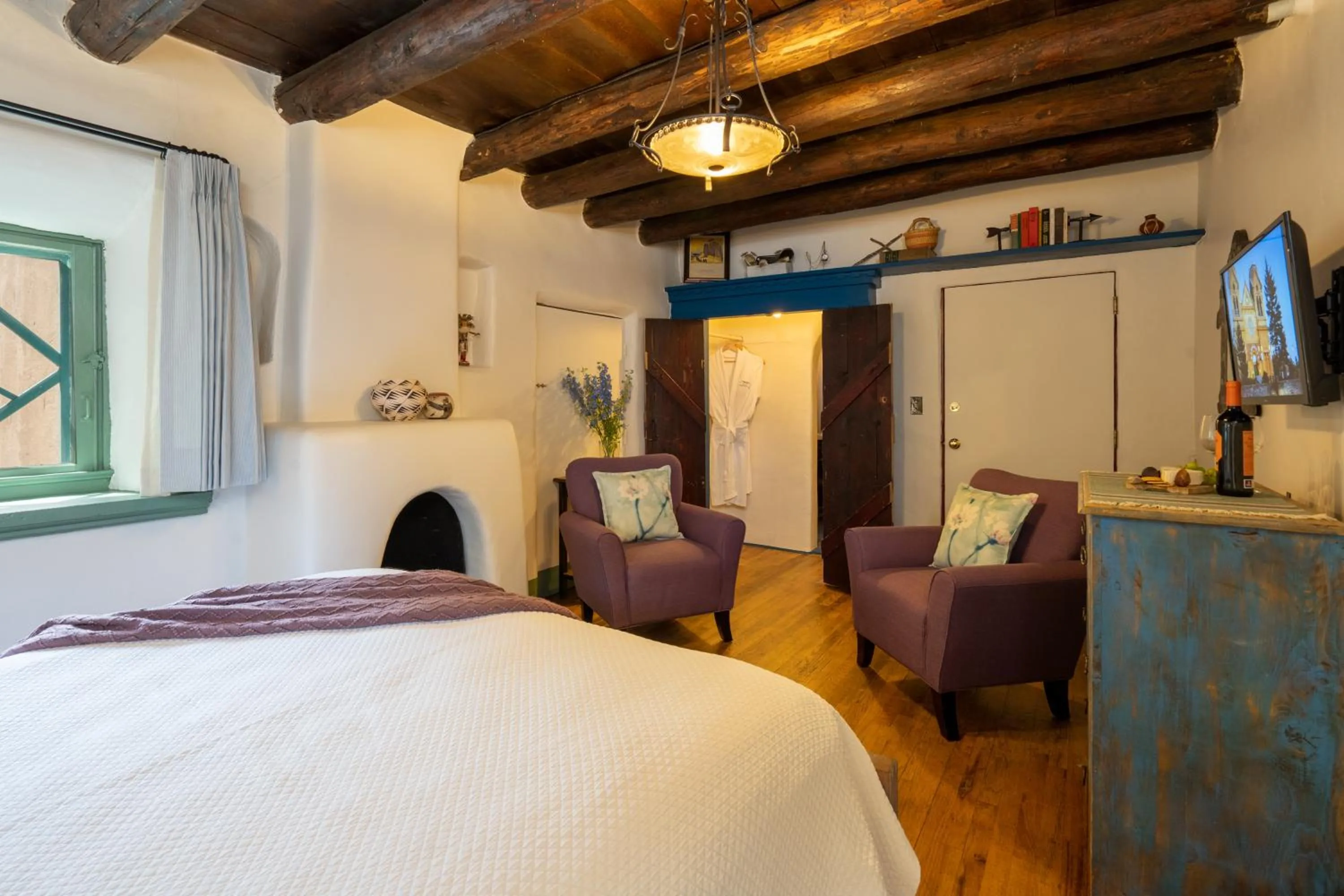 Bed in Inn of the Turquoise Bear