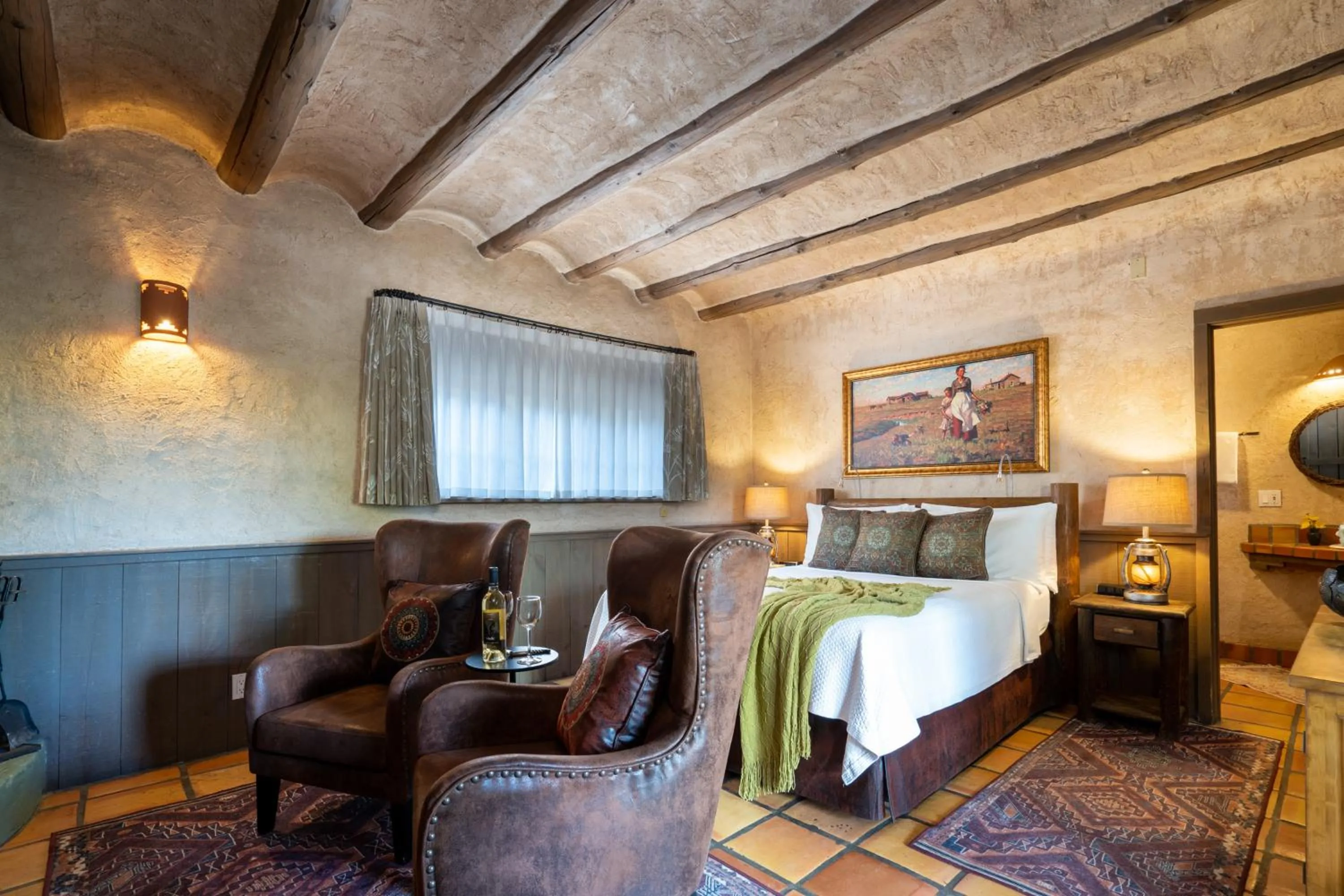 Bed in Inn of the Turquoise Bear
