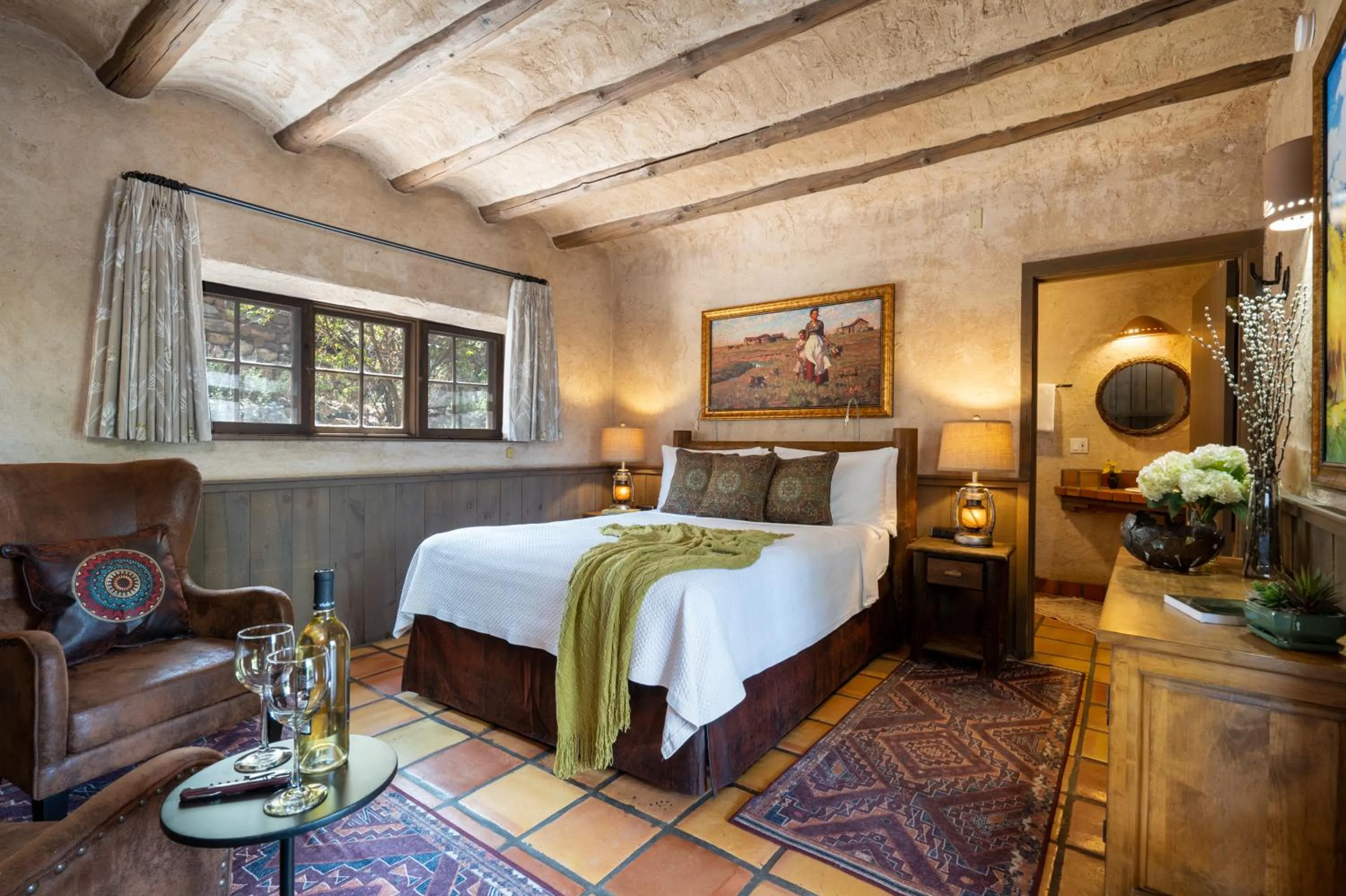 Bed in Inn of the Turquoise Bear