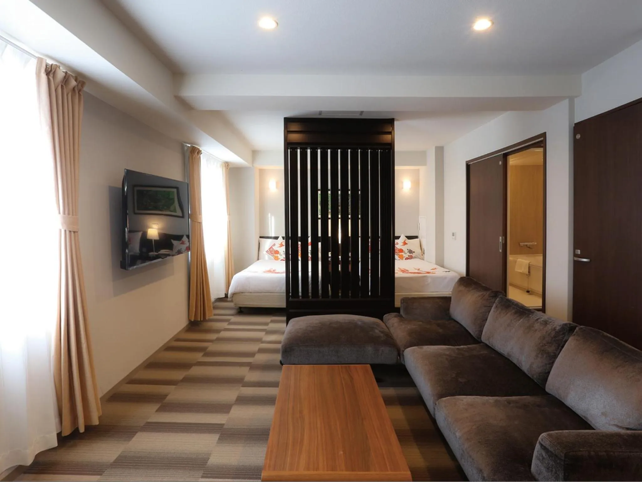 Living room, Bed in Hotel Naha City -Kokusai Street-