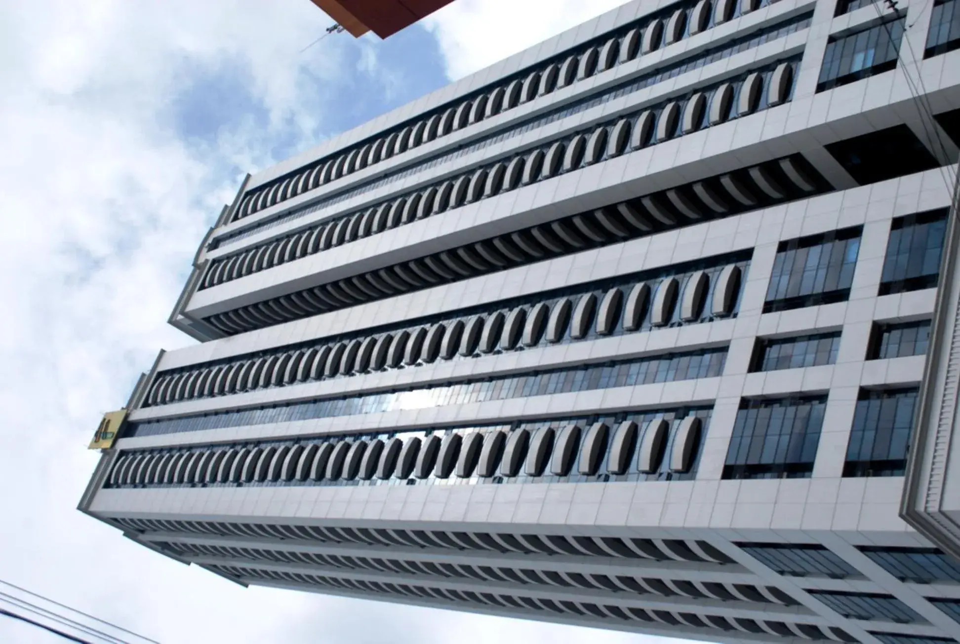 Facade/entrance in BSA Twin Towers Facade/entrance in BSA Twin Towers