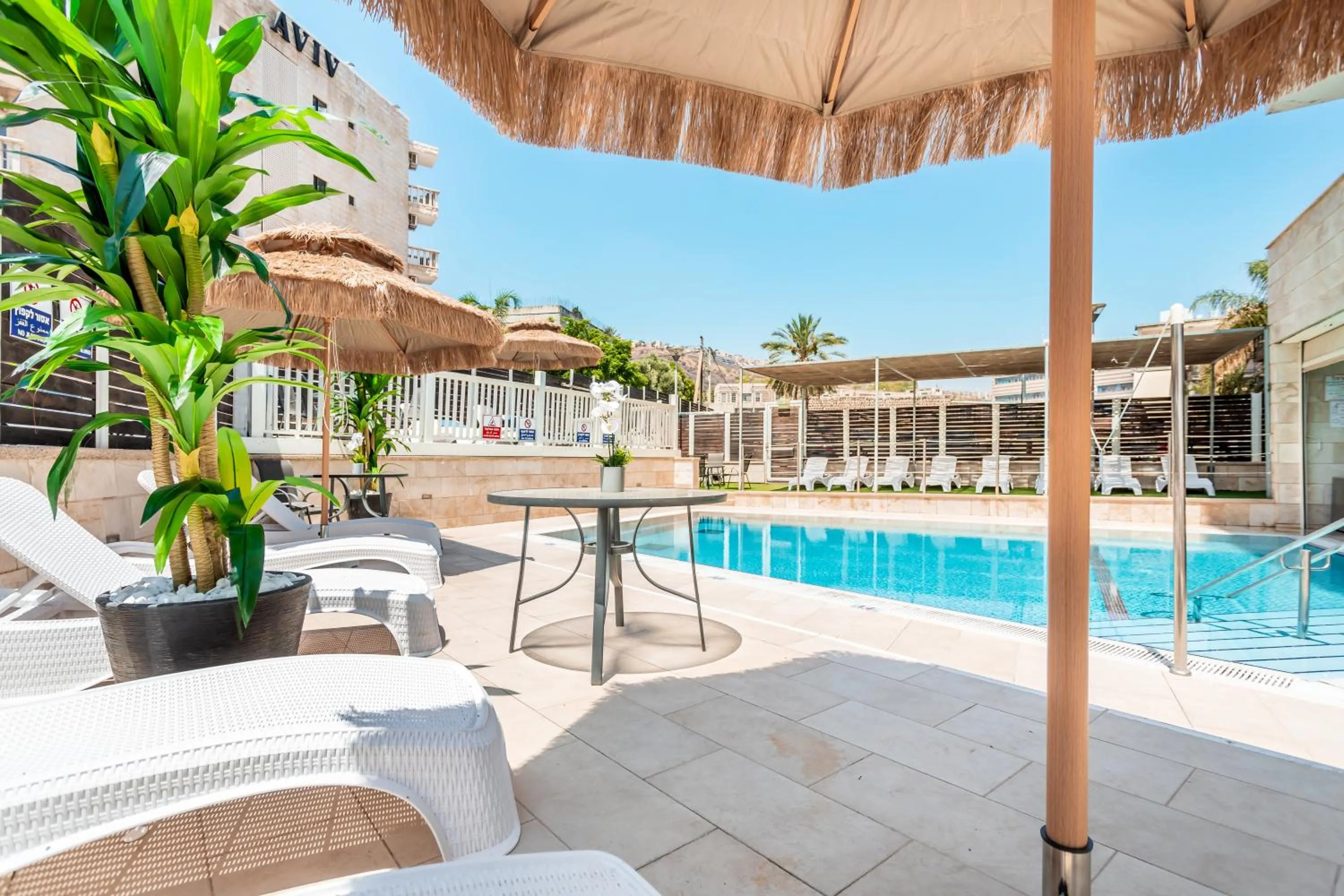 Pool view in Emily's Hotel