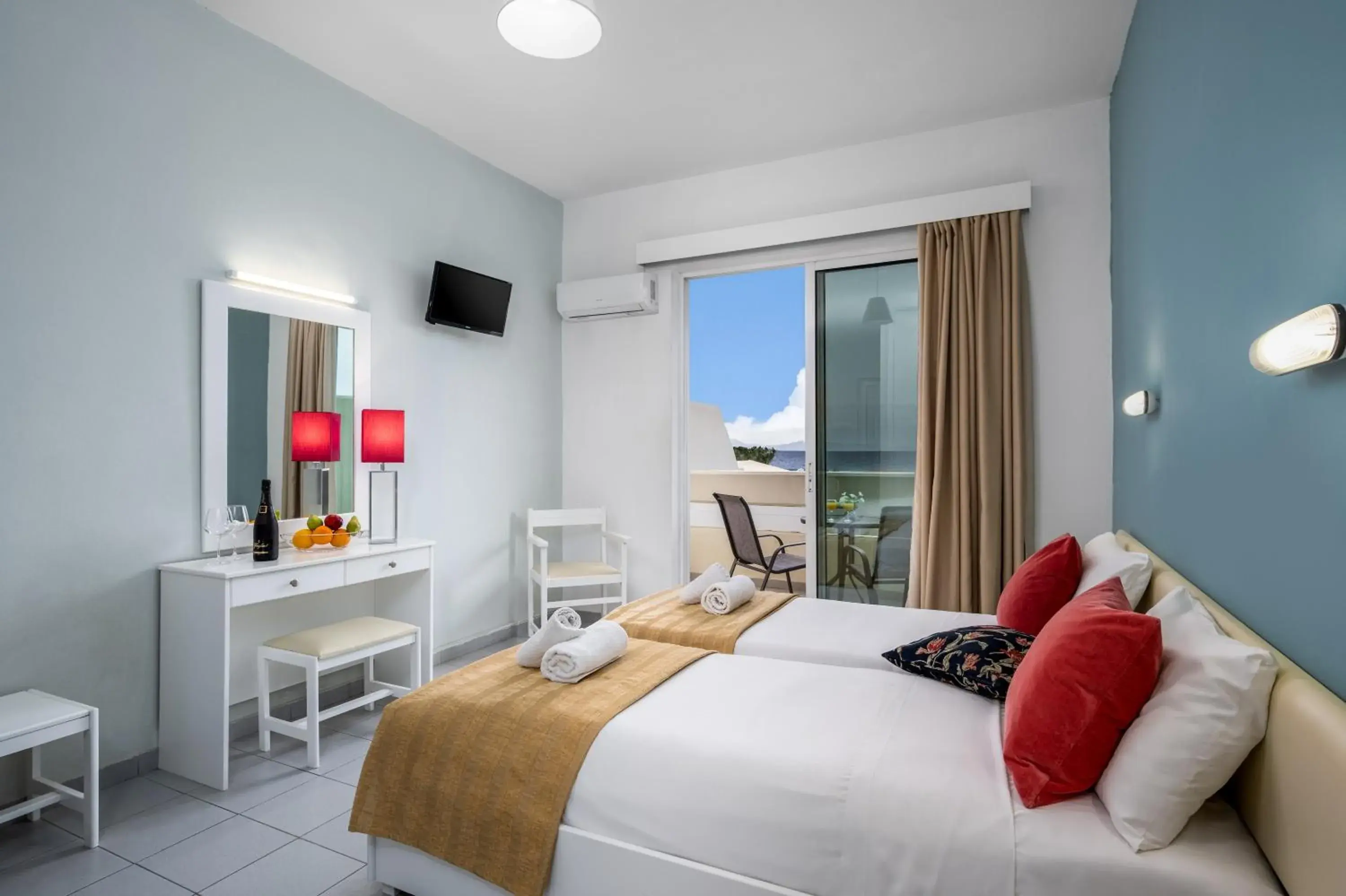 Bedroom, Bed in Bayside Hotel Katsaras Bedroom, Bed in Bayside Hotel Katsaras