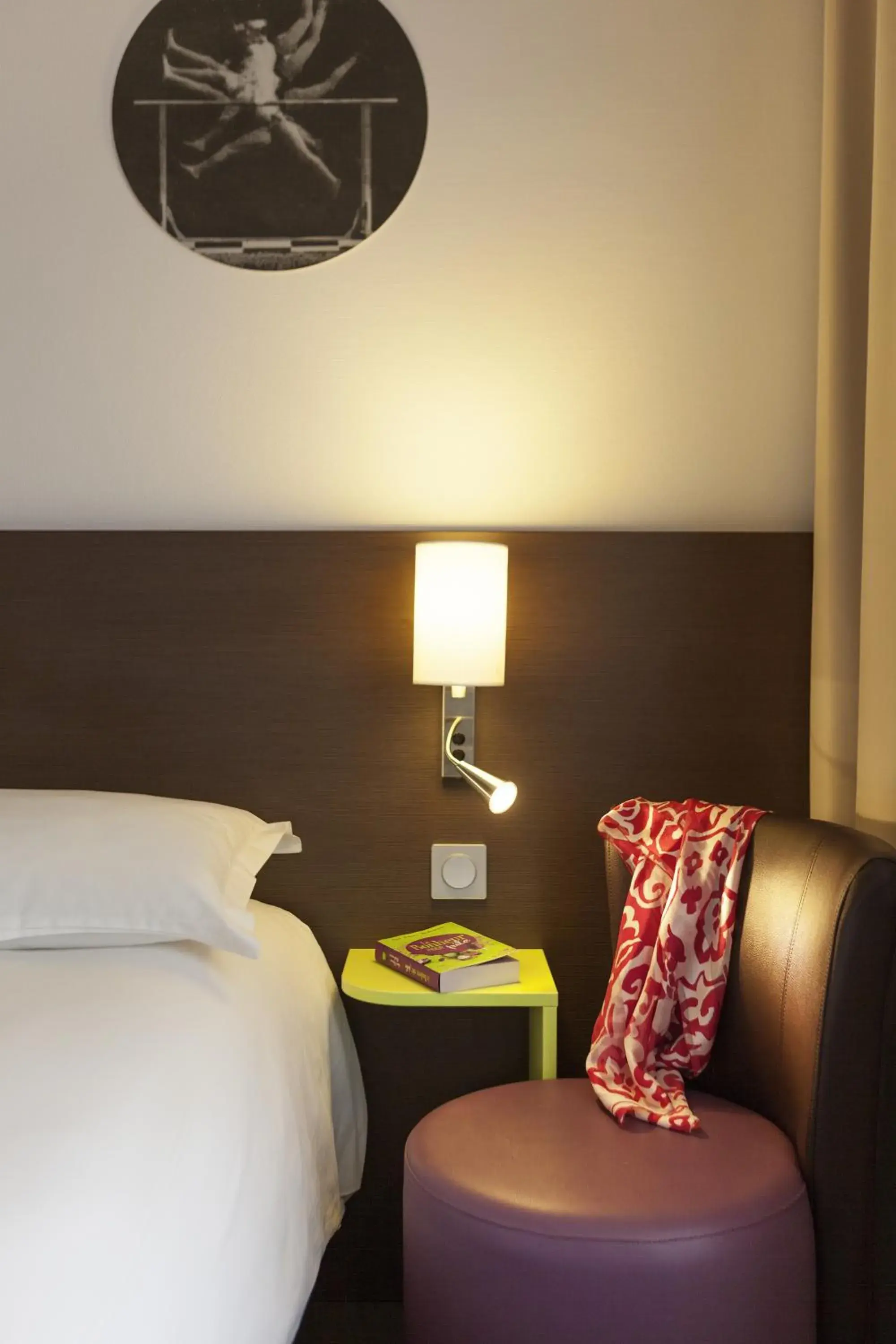 Decorative detail, Bed in ibis Styles Beaune Centre Decorative detail, Bed in ibis Styles Beaune Centre