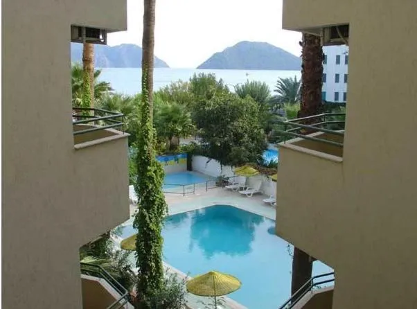 Pool view in Amos Hotel