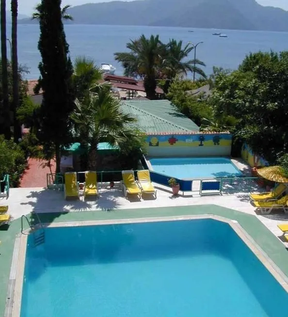Pool view in Amos Hotel