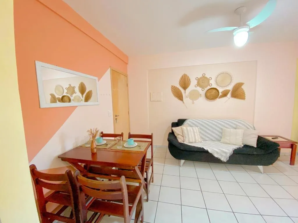 Seating area, Bed in Apto lindo e aconchegante com piscina 202A