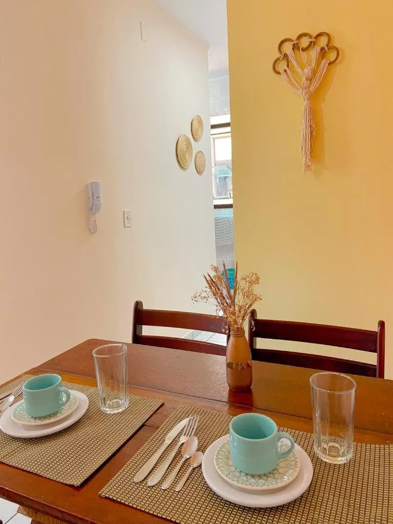 Dining area in Apto lindo e aconchegante com piscina 202A