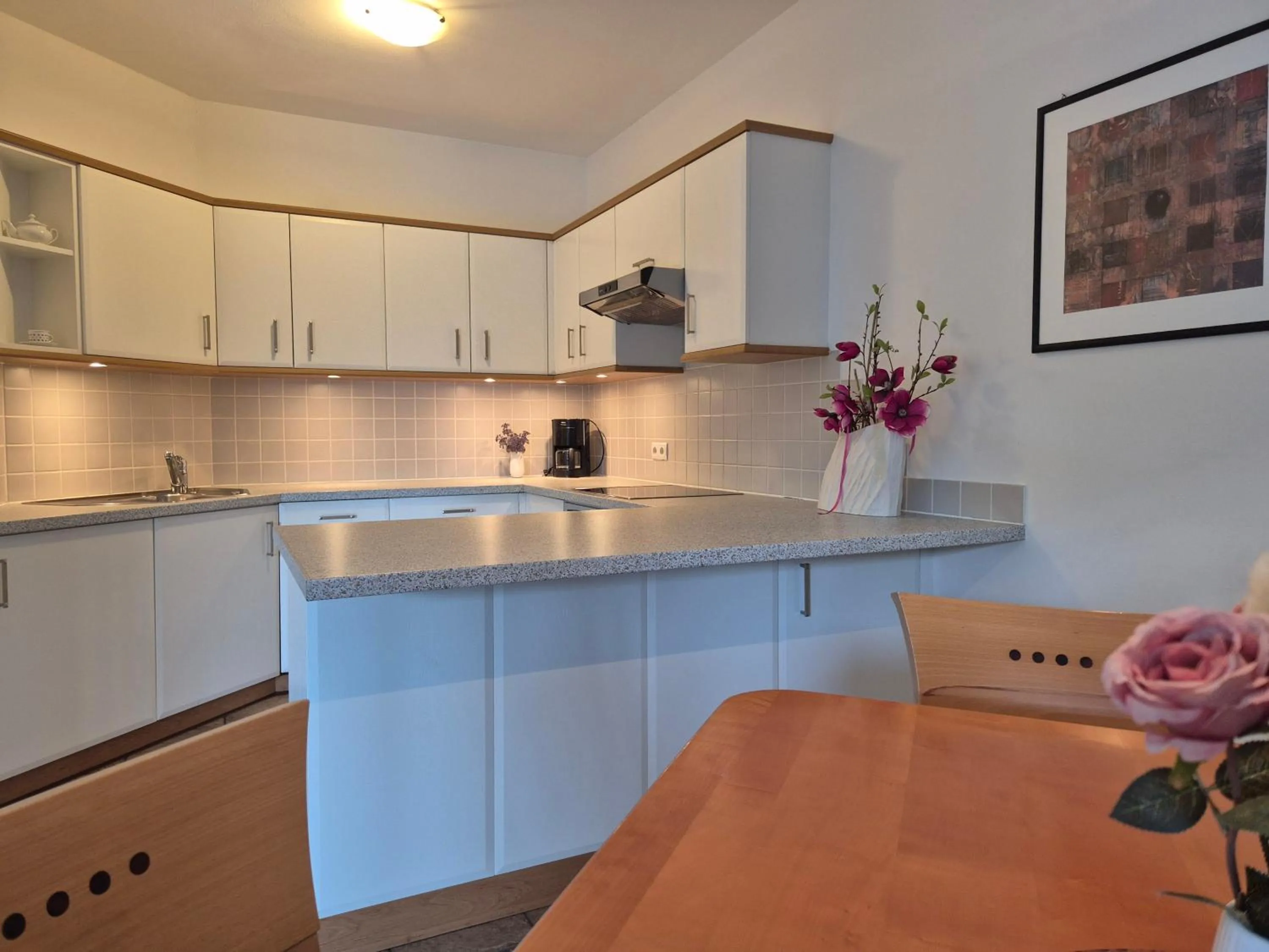 Kitchen or kitchenette in Appartementhaus Am Waalweg