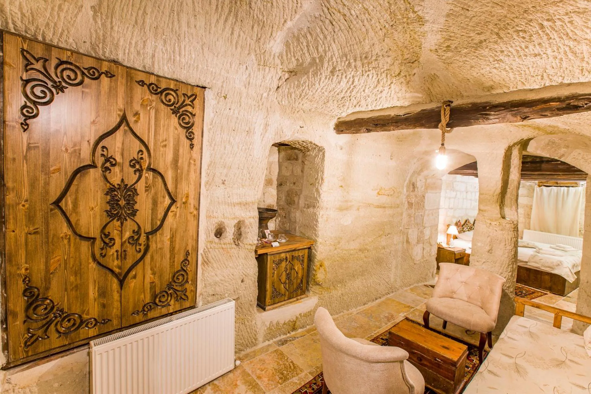 Seating area in kayadibi cave hotel