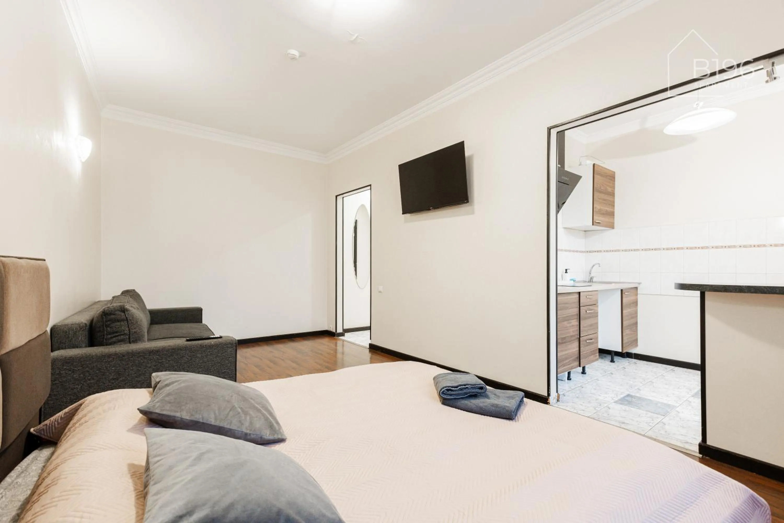 Bed in ApartHotel Riga