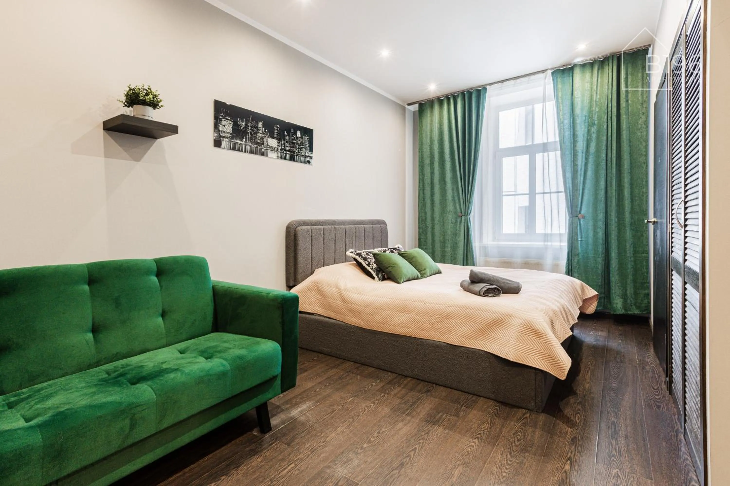 Photo of the whole room, Bed in ApartHotel Riga