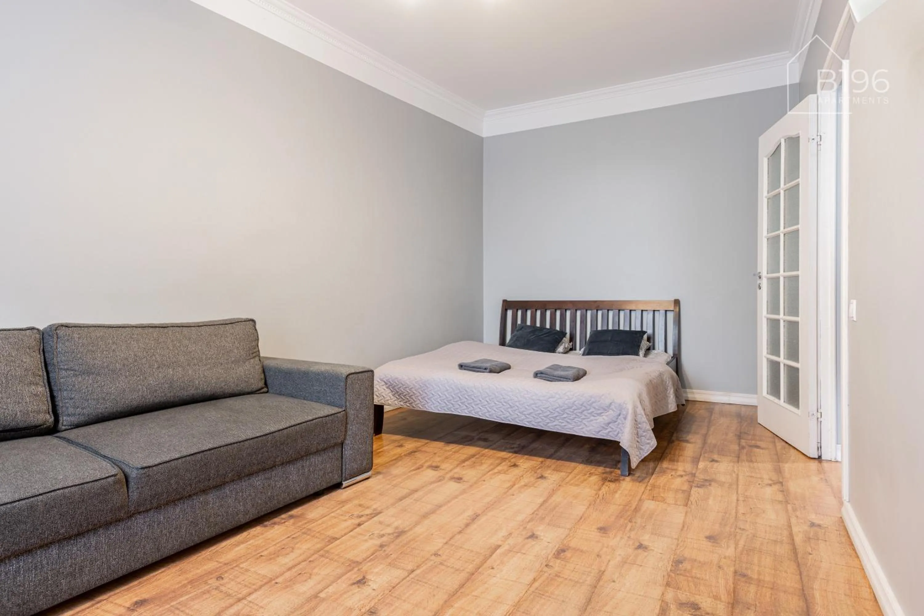 Seating area, Bed in ApartHotel Riga