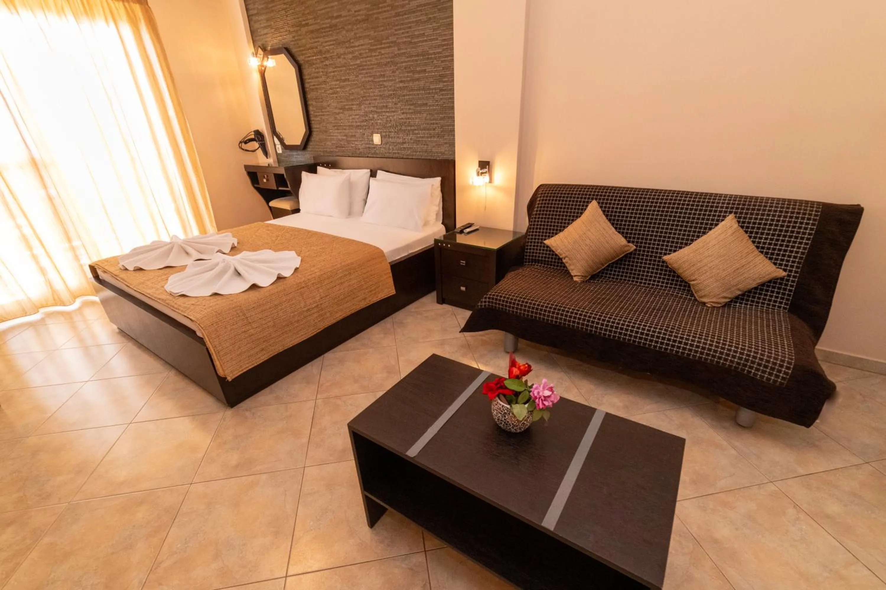 Living room, Bed in Studio Konstantinos
