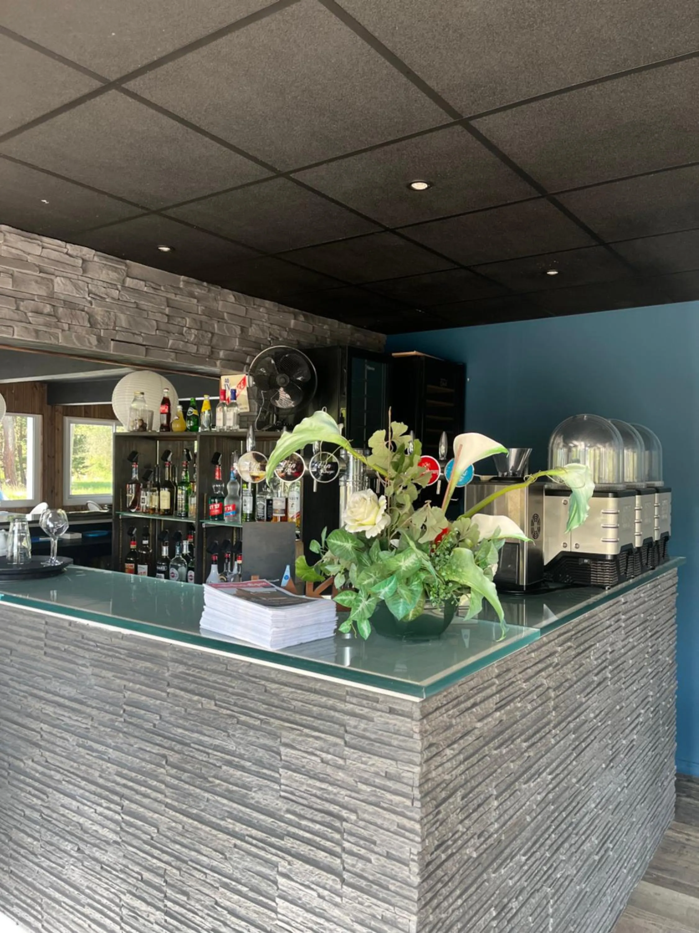 Lounge or bar in The Originals Boutique, Hôtel Lakeside, Biscarrosse , Lac