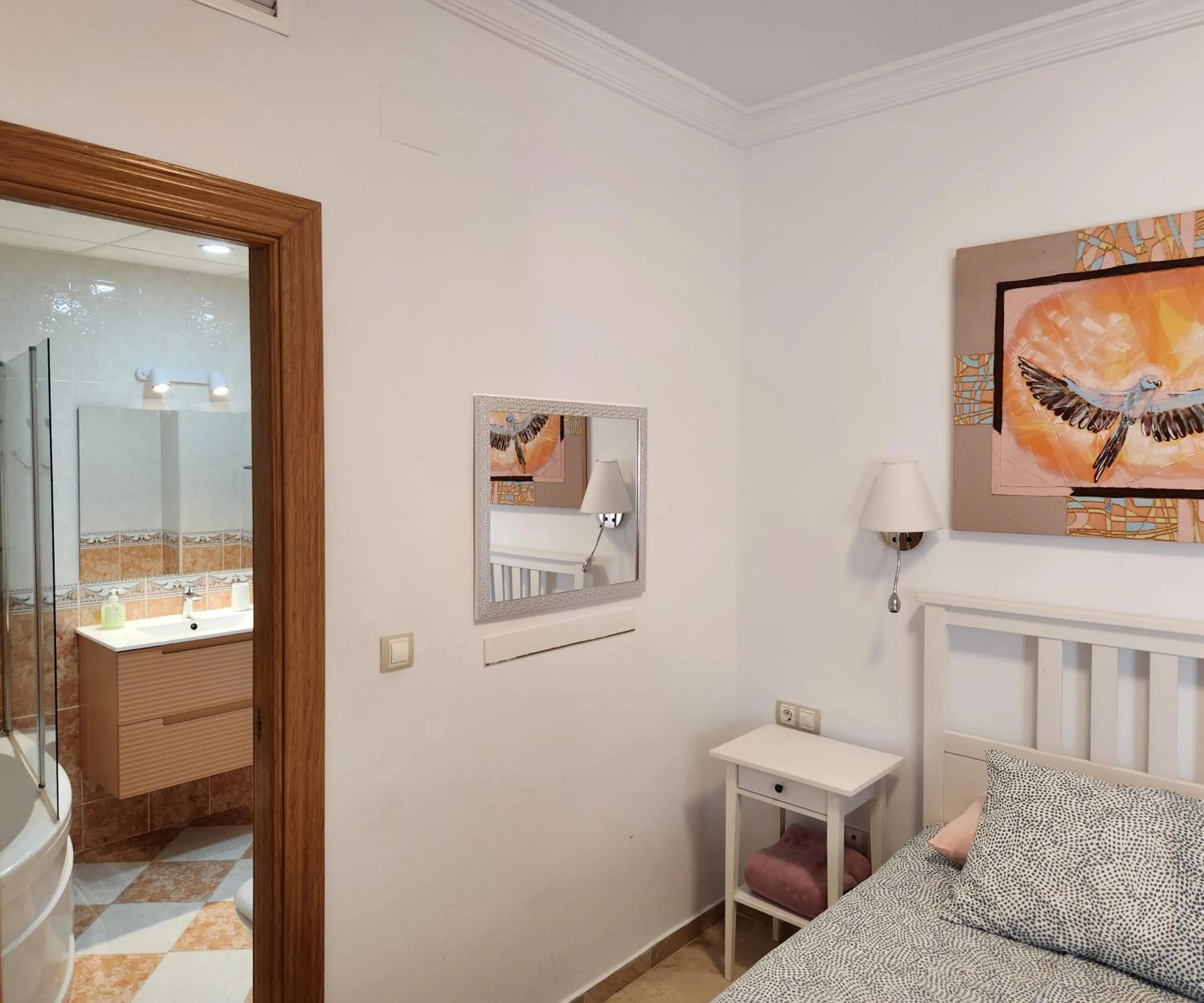 Bathroom, Bed in ELENA Flat Malaga Center