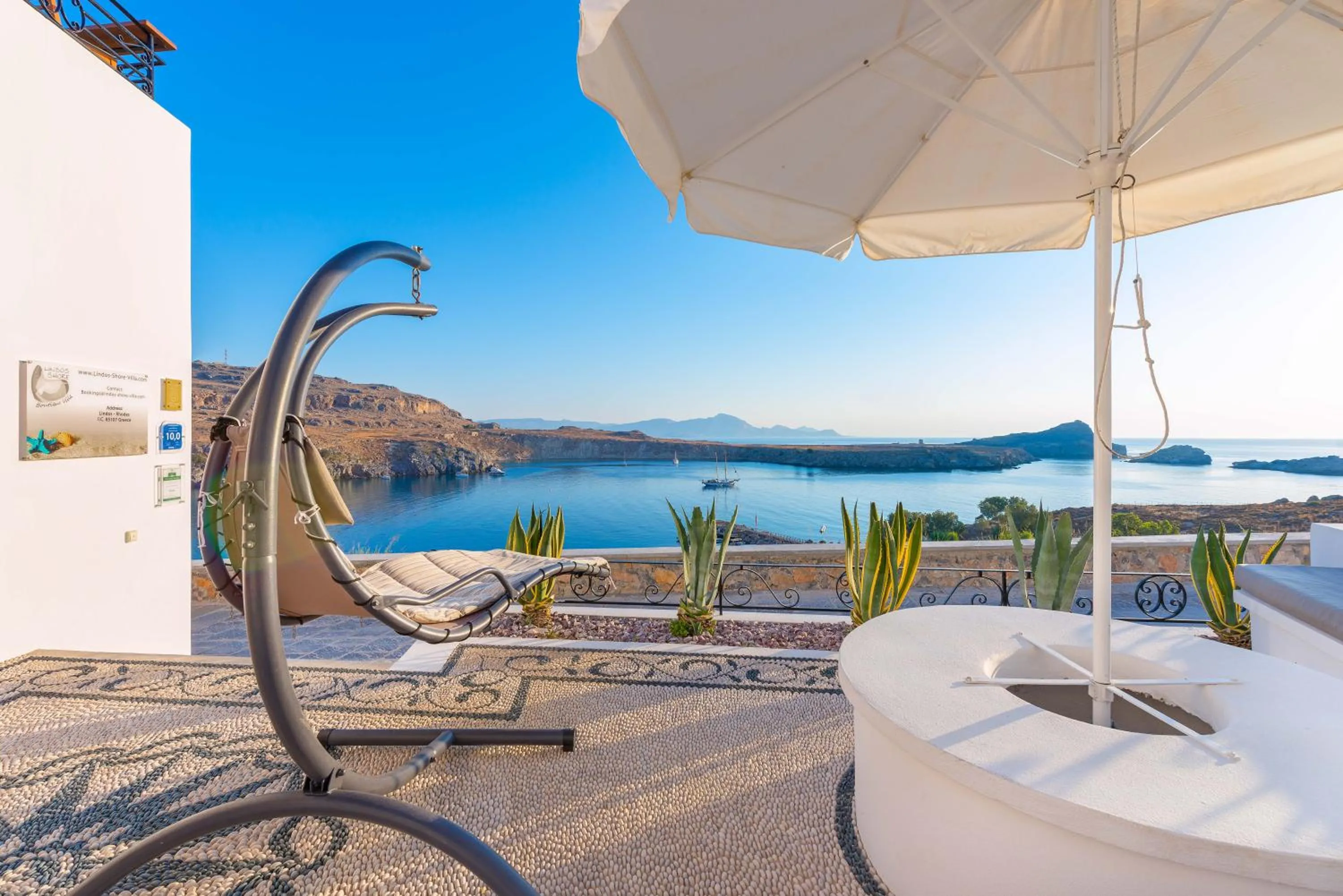 Patio in Lindos Shore Boutique Villa with sea view