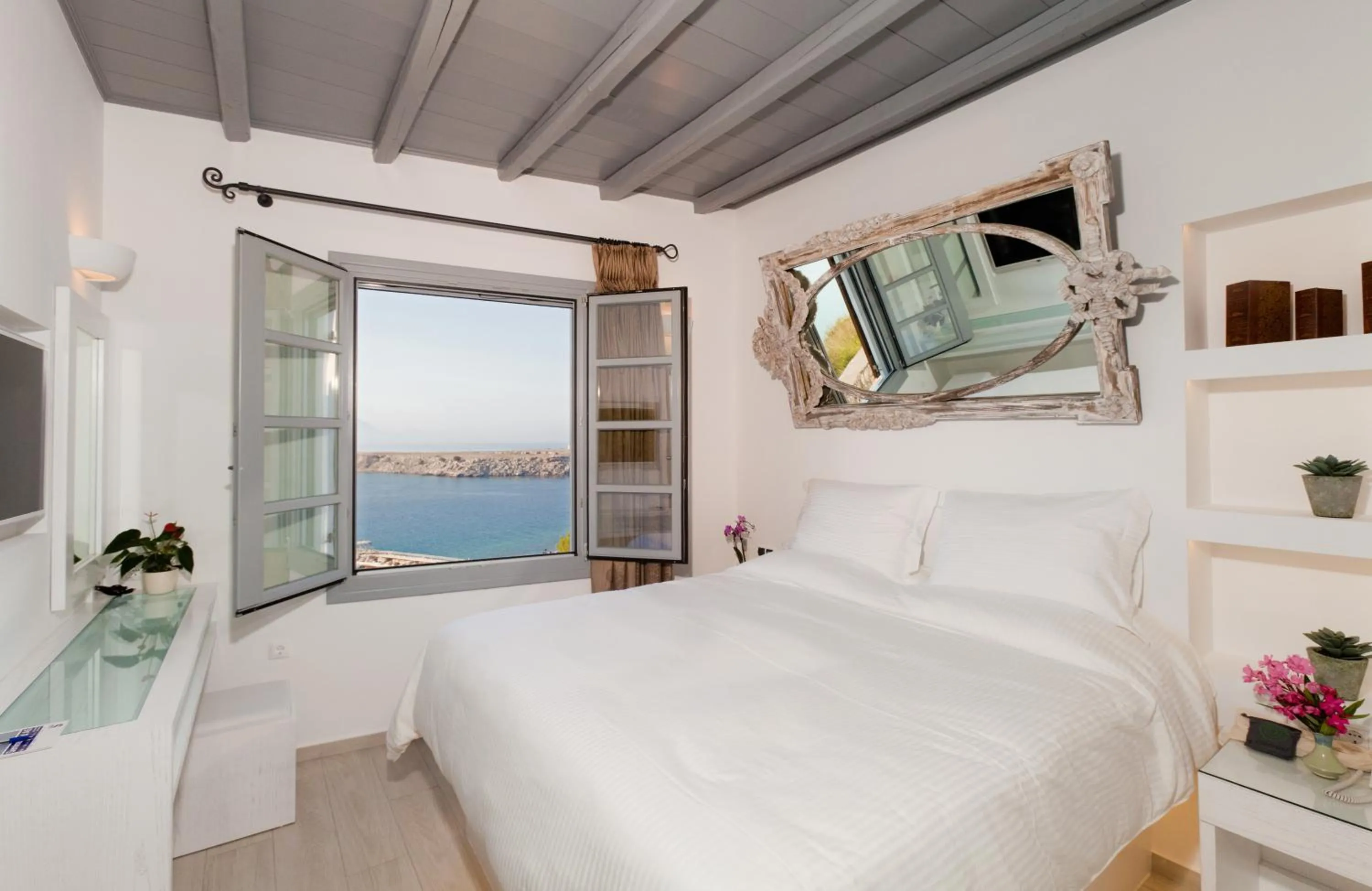 Photo of the whole room, Bed in Lindos Shore Boutique Villa with sea view