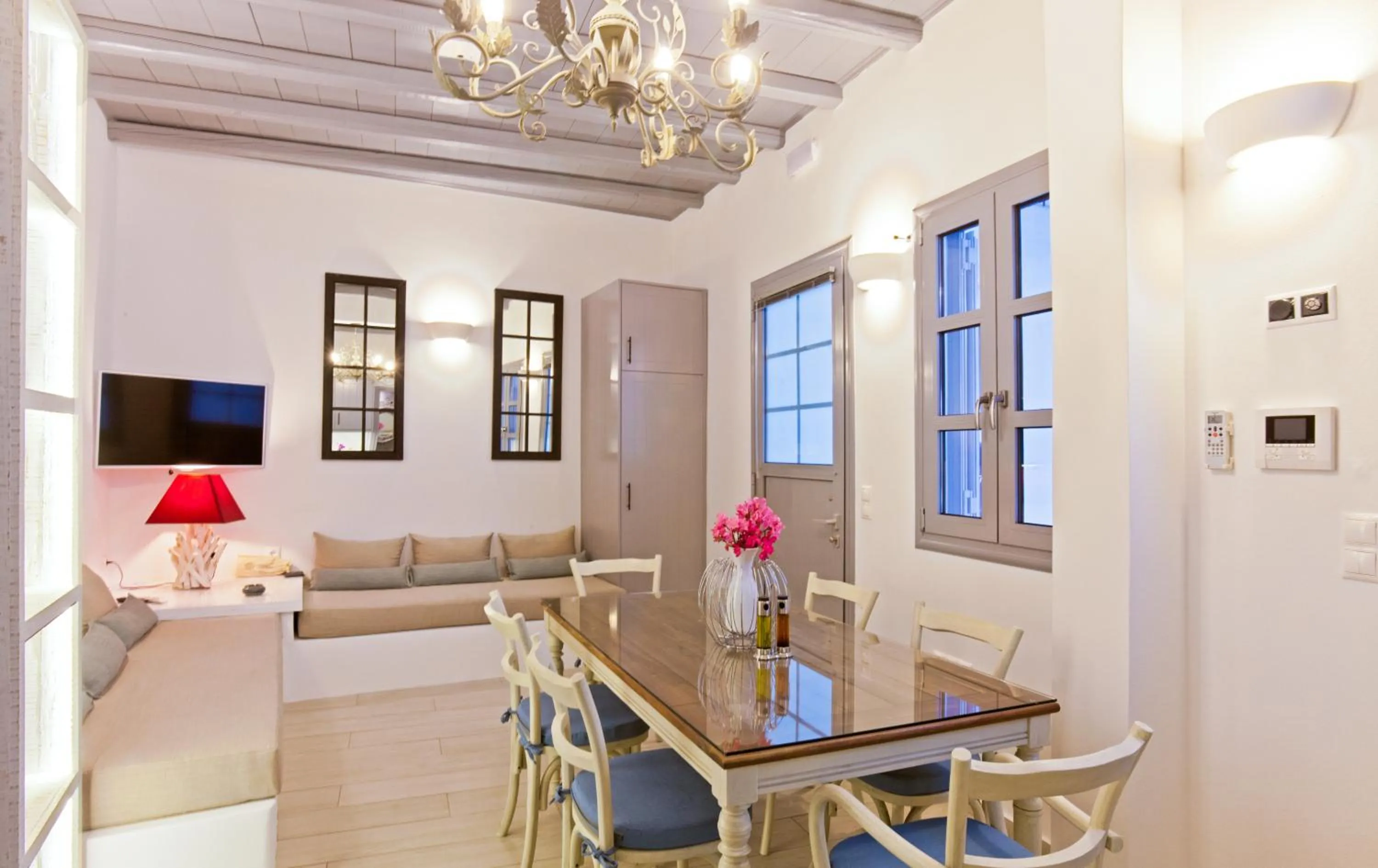 Living room in Lindos Shore Boutique Villa with sea view