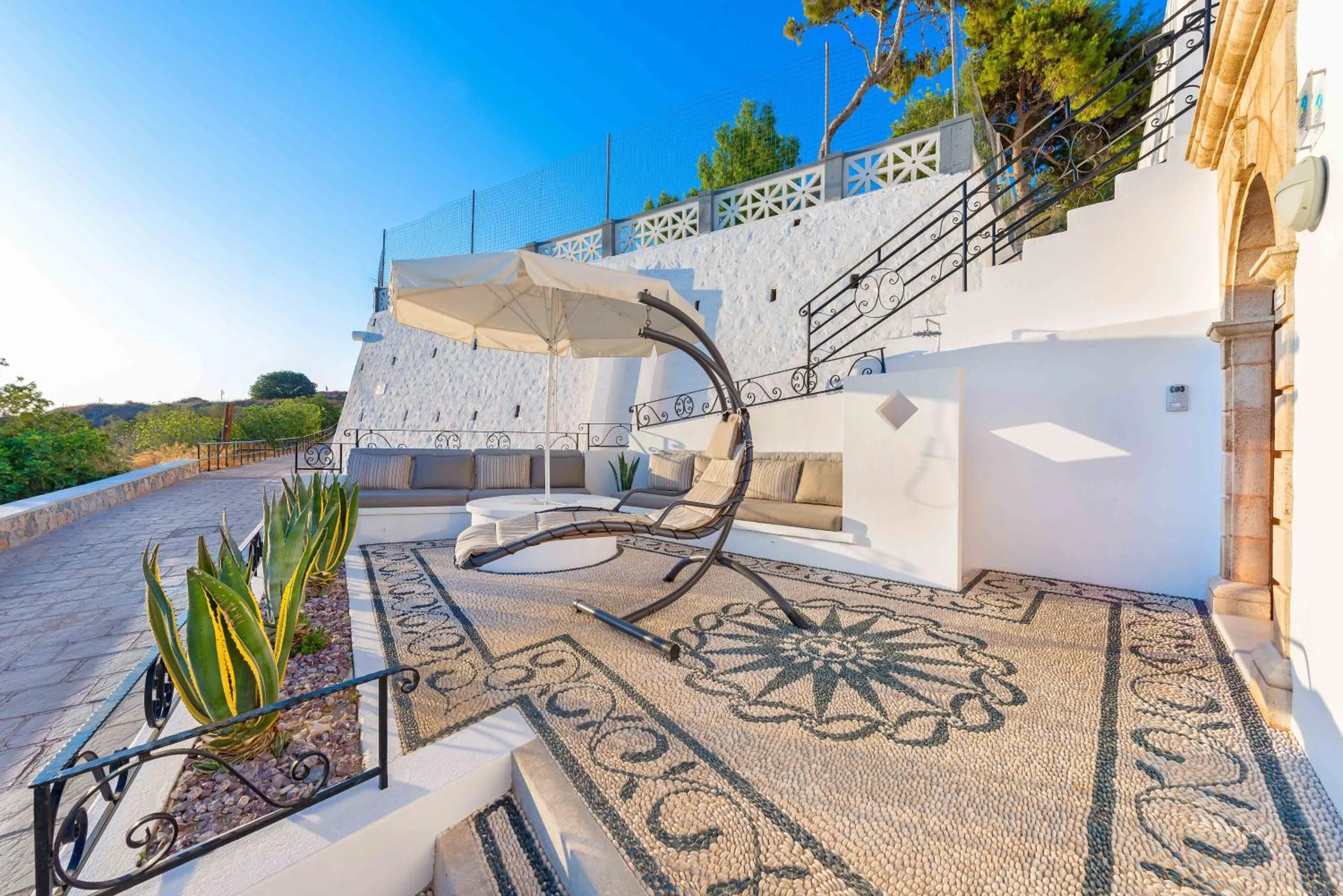 Patio in Lindos Shore Boutique Villa with sea view
