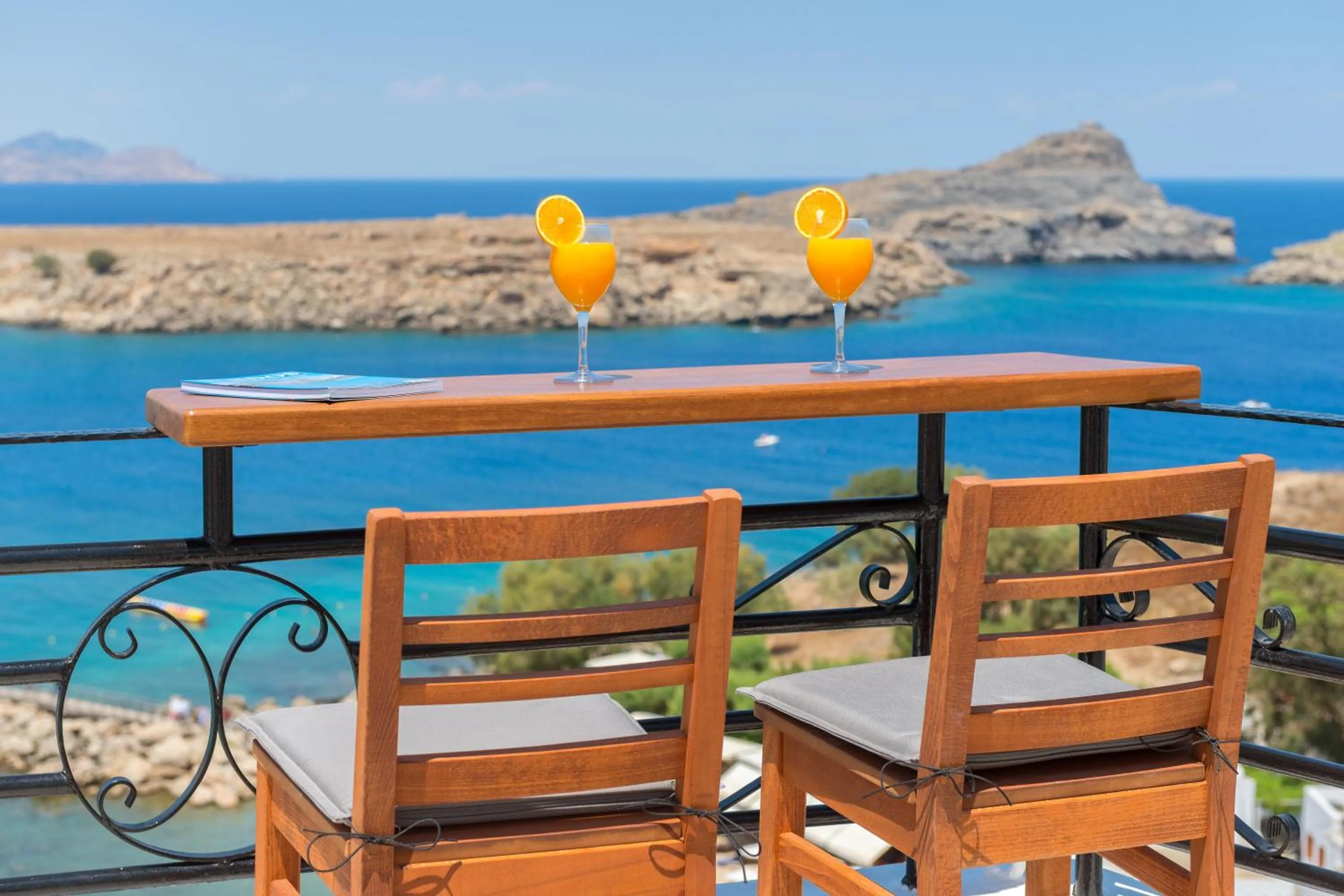 Bird's eye view in Lindos Shore Boutique Villa with sea view