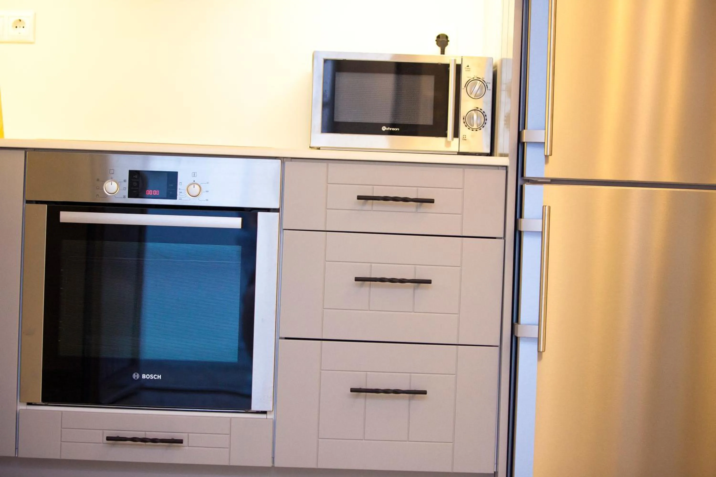 Kitchen or kitchenette in Lindos Shore Boutique Villa with sea view