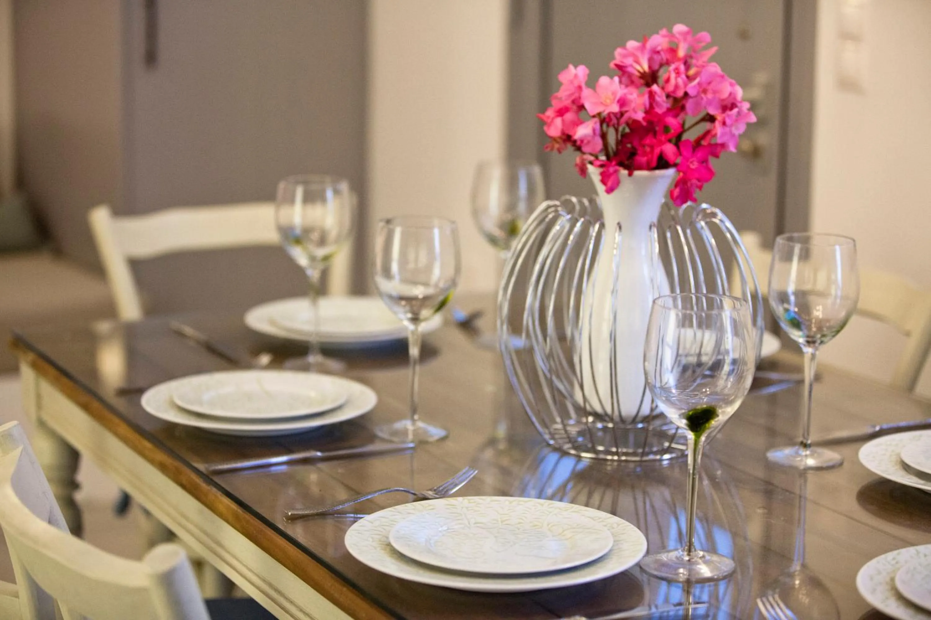 Dining area in Lindos Shore Boutique Villa with sea view