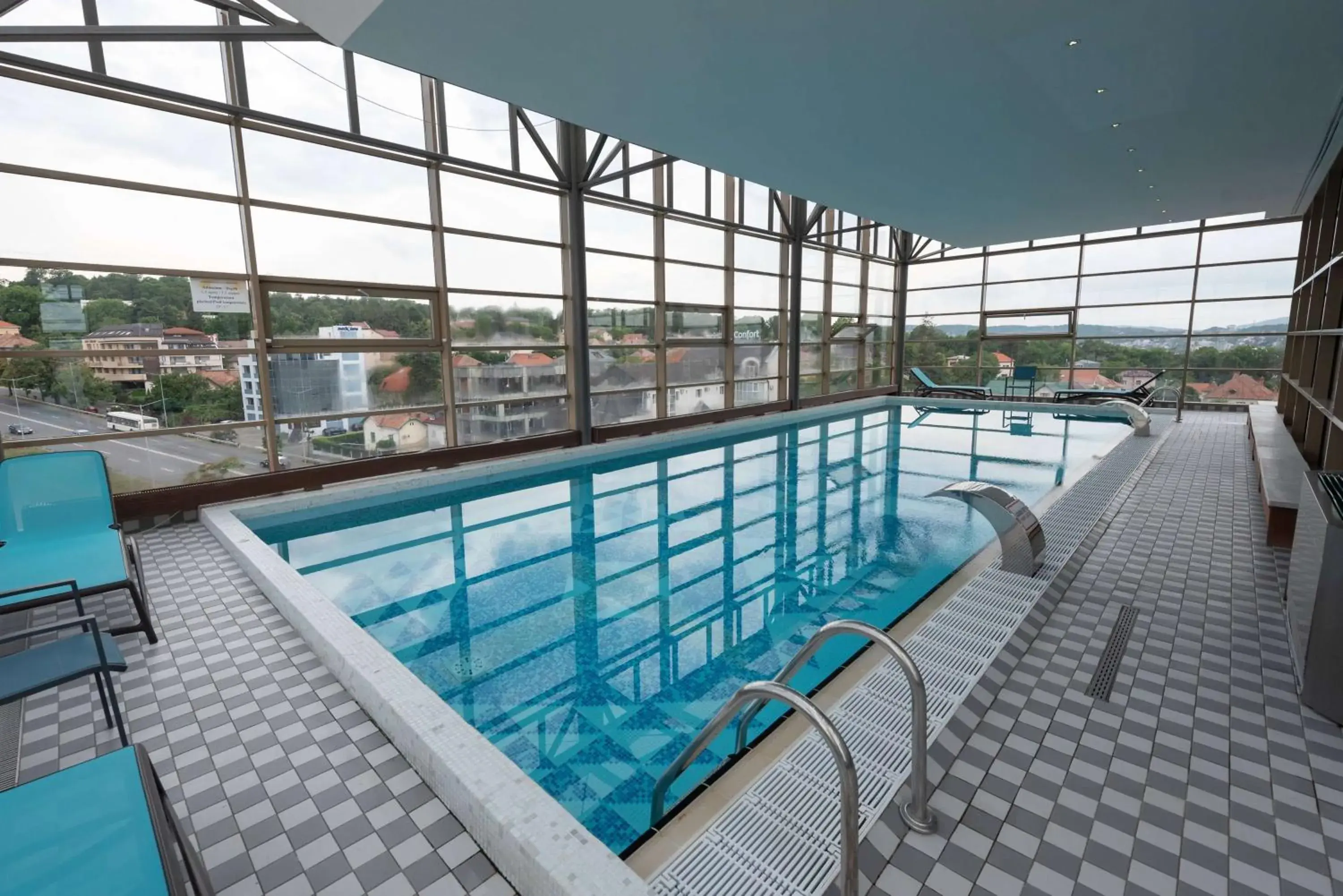 Pool view in Wyndham Cluj Pool view in Wyndham Cluj